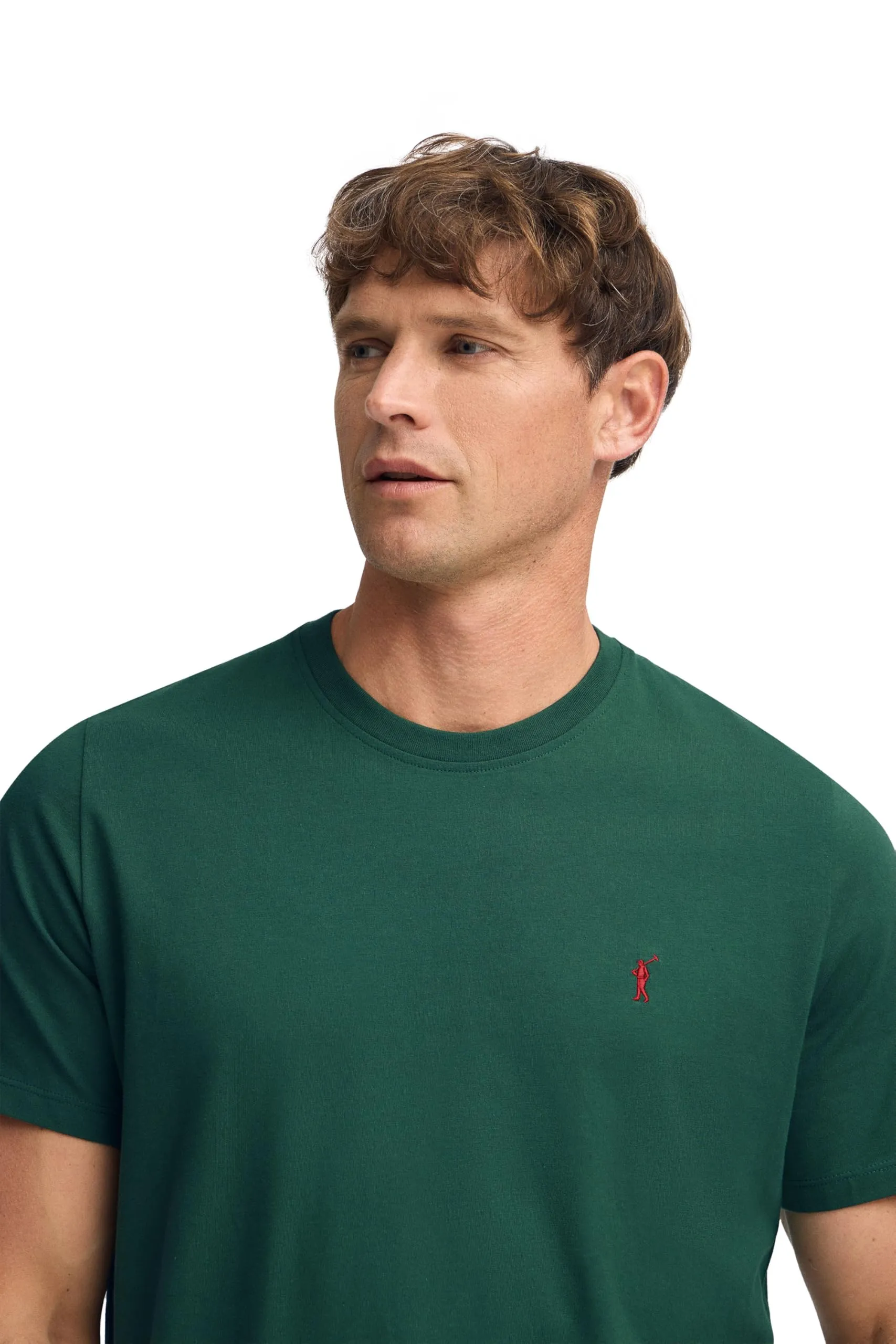 Polo Club Maglietta Basic Uomo in Cotone Verde con Logo Ricamato - immagine 3