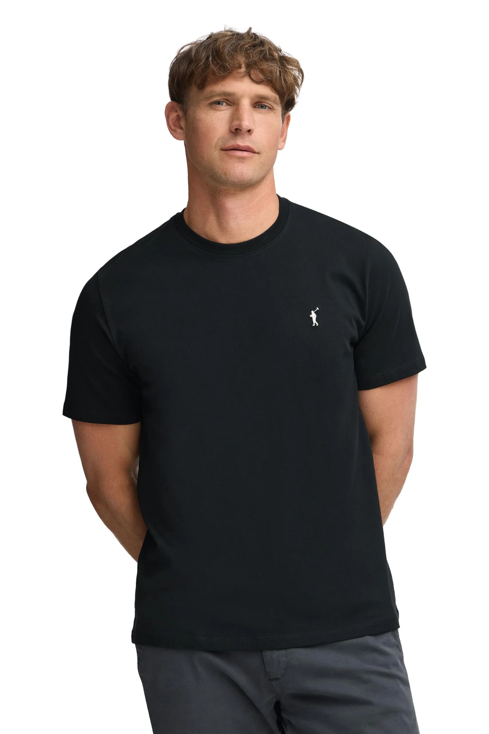 Polo Club Maglietta Basic in Cotone Nera con Logo Ricamato Uomo - immagine 1