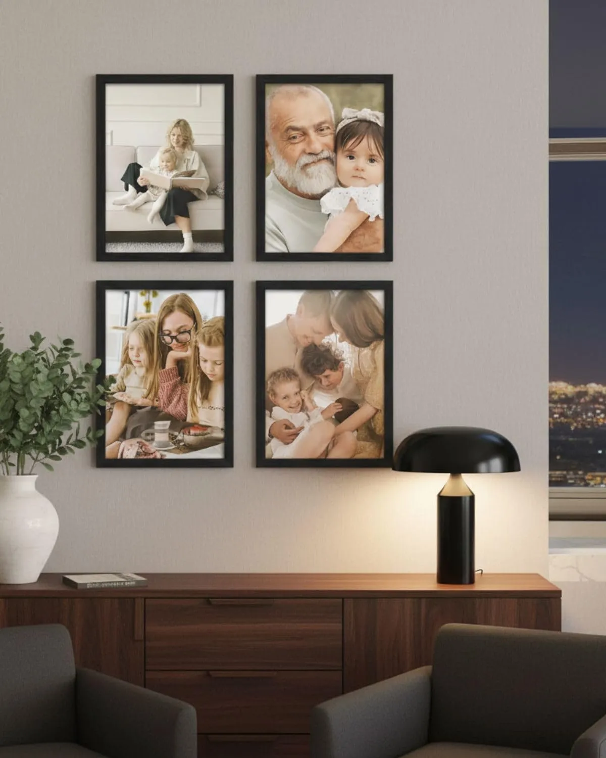 NOOGUI Cornice 20x30, Legno Nero, Parte Frontale Antiriflesso - immagine 2