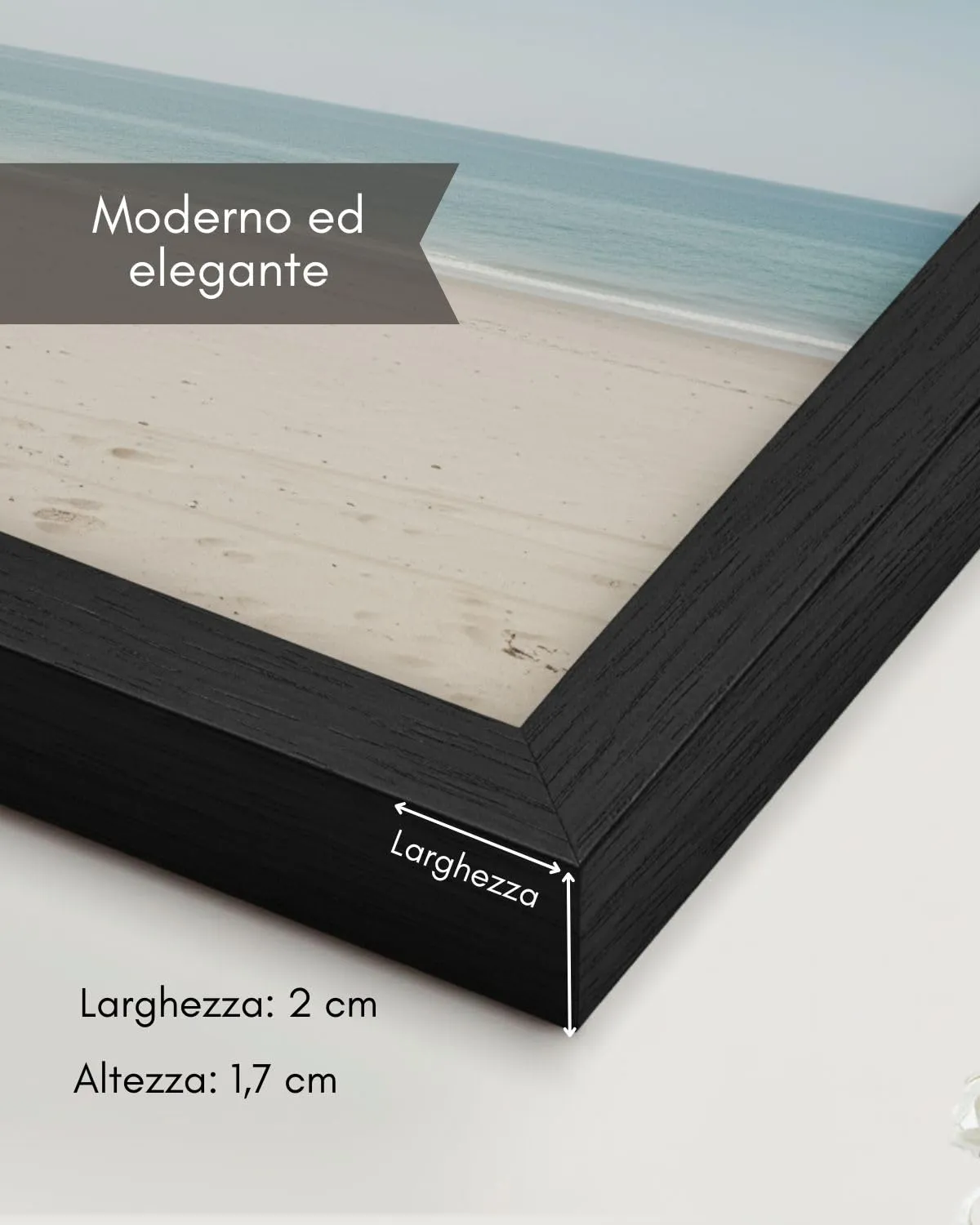 NOOGUI Cornice 20x30, Legno Nero, Parte Frontale Antiriflesso - immagine 5