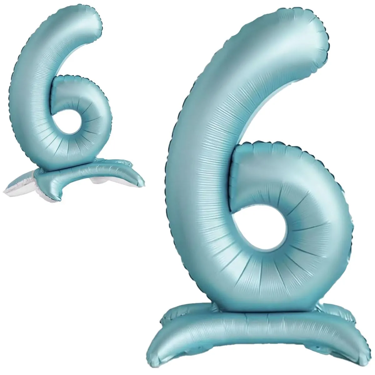 Jonami Palloncino Numero 6 Gigante Azzurro in Piedi, 82 cm - immagine 1