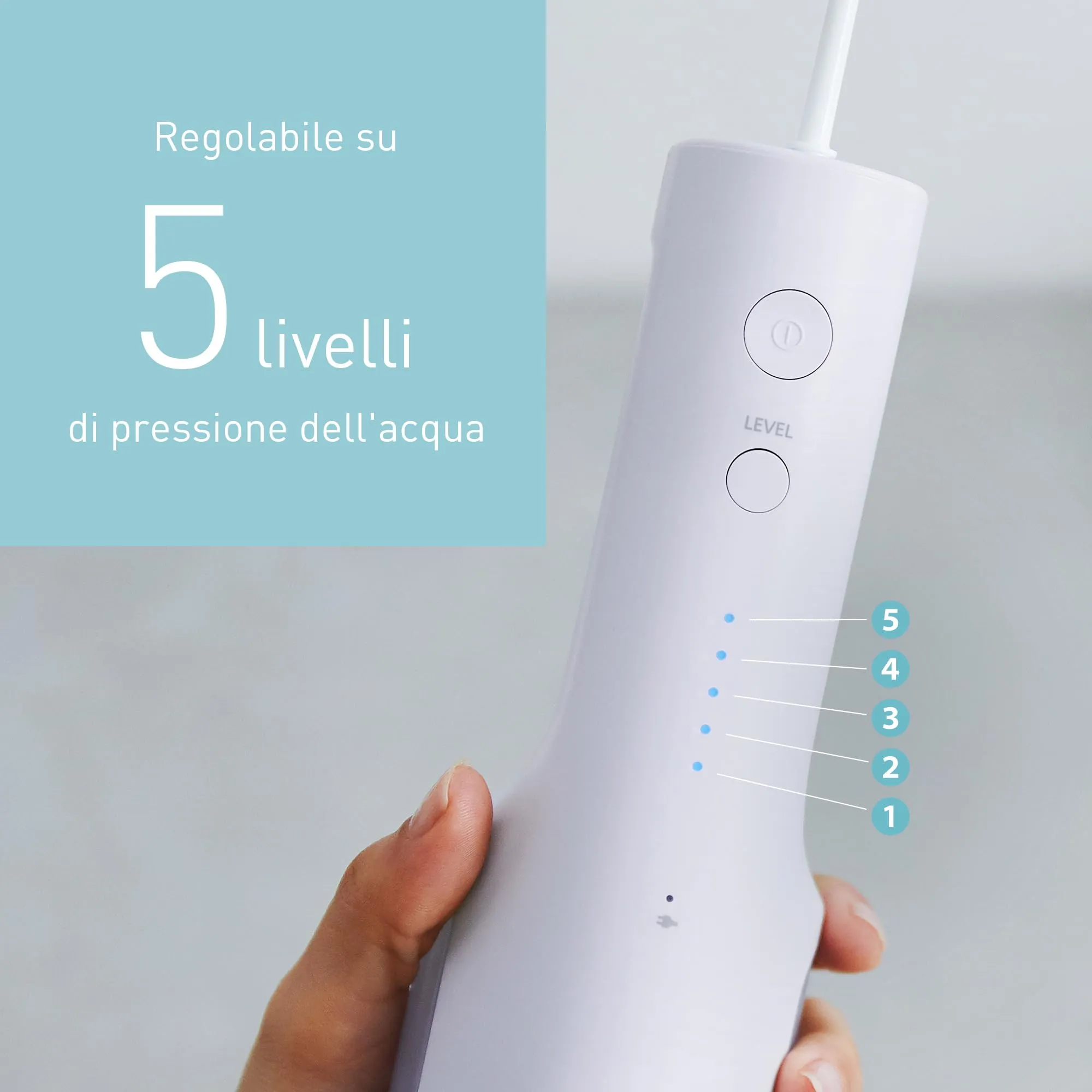 Panasonic Serie 300 Irrigatore Orale EW-DJ26-V303, Idropulsore Dentale, 200ml, IPX7, 2 Ugelli Standard, 5 Impostazioni di Pressione, Viola - immagine 5