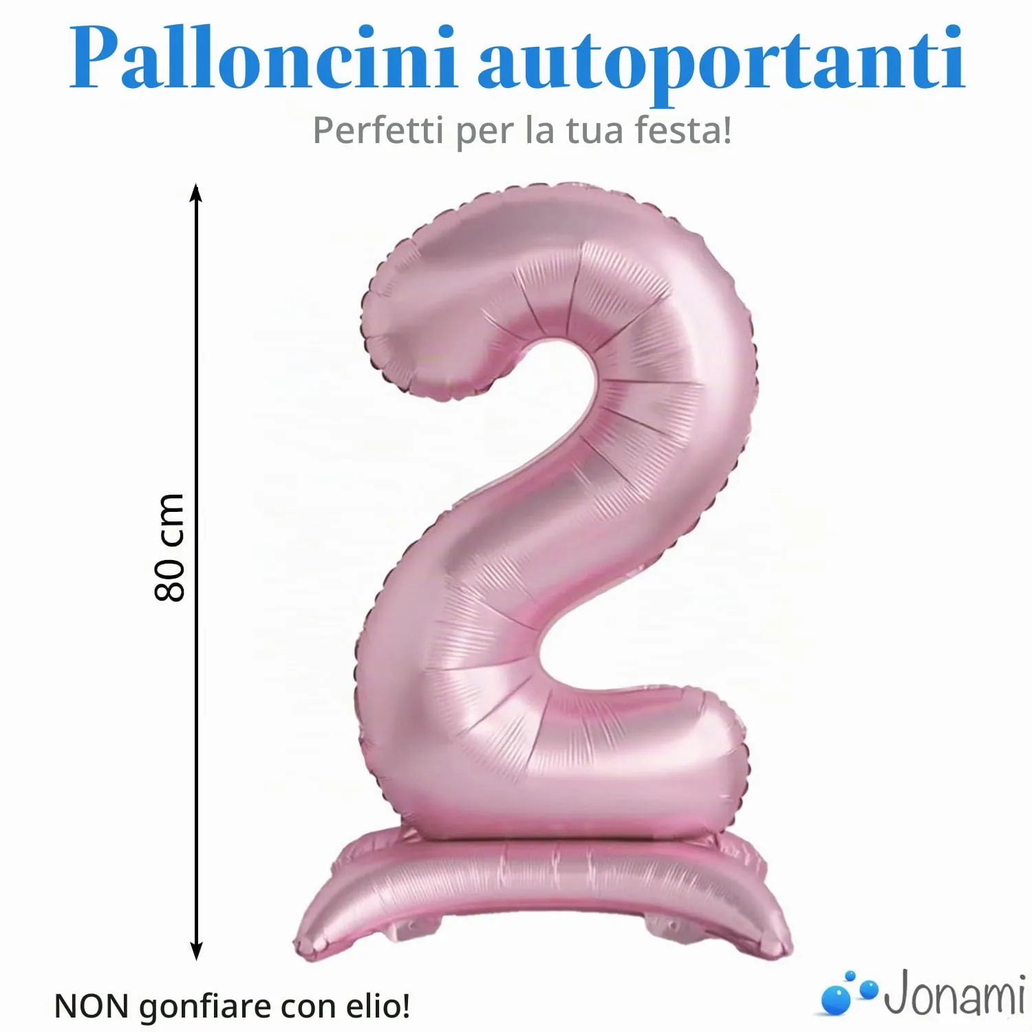 Jonami Palloncino Numero 2 Gigante Rosa 82 cm - immagine 2