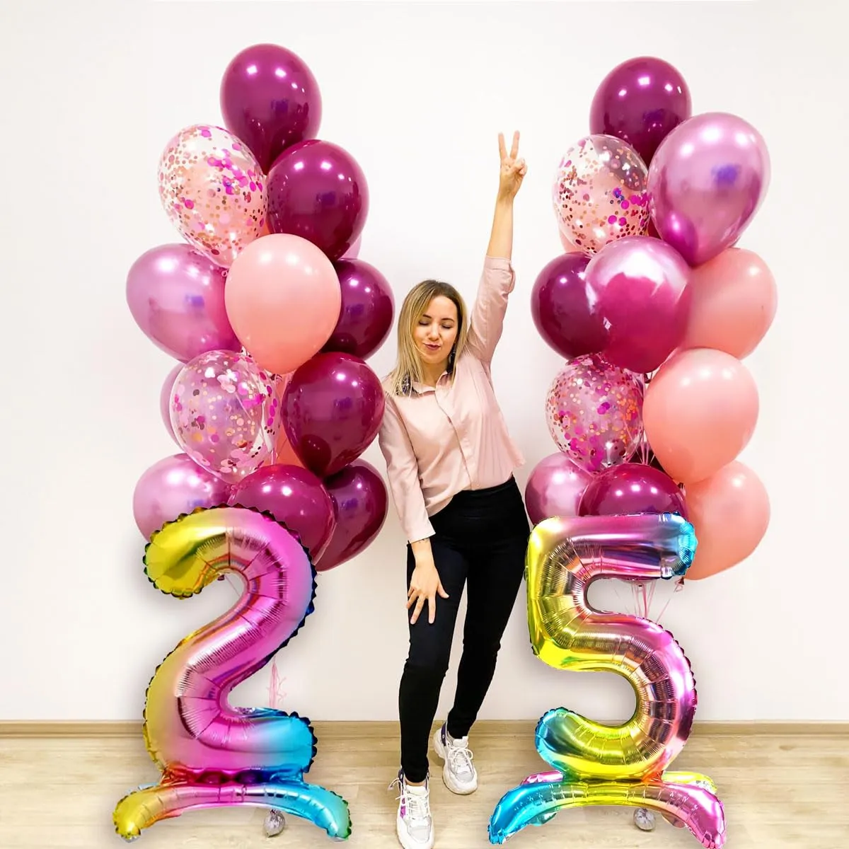 Jonami Palloncino Numero 1 Gigante Multicolore Metallizzato, 82 cm - immagine 6