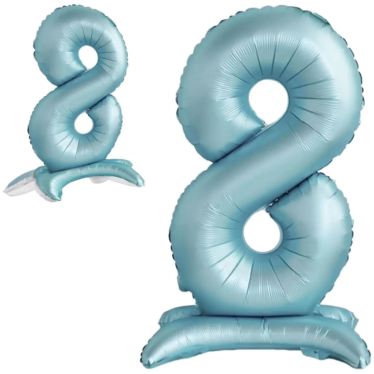 Jonami Palloncino Numero 8 Gigante Azzurro in Piedi, 82 cm - immagine 1