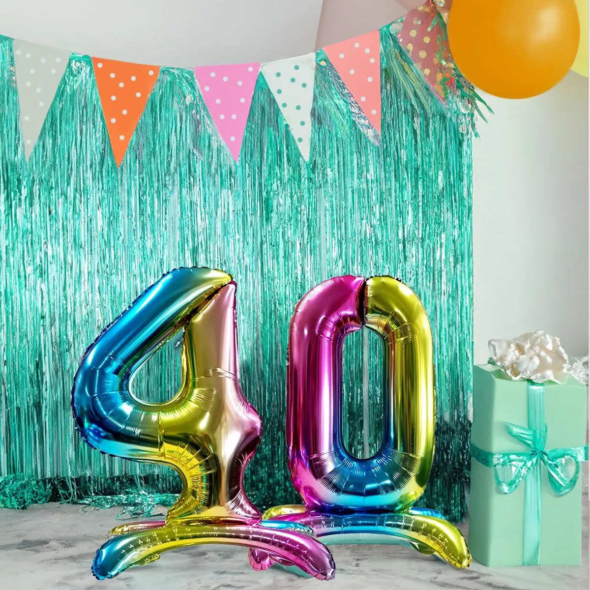 Jonami Palloncino Numero 8 Gigante Multicolore Metallizzato, 82 cm - immagine 4