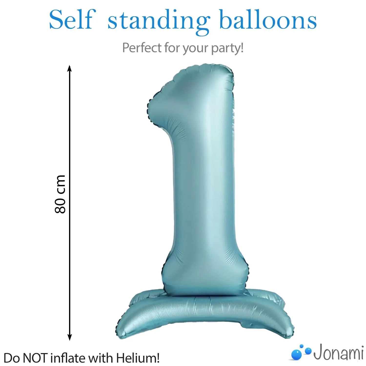 Jonami Palloncino Numero 1 Gigante Azzurro in Piedi, 82 cm - immagine 2
