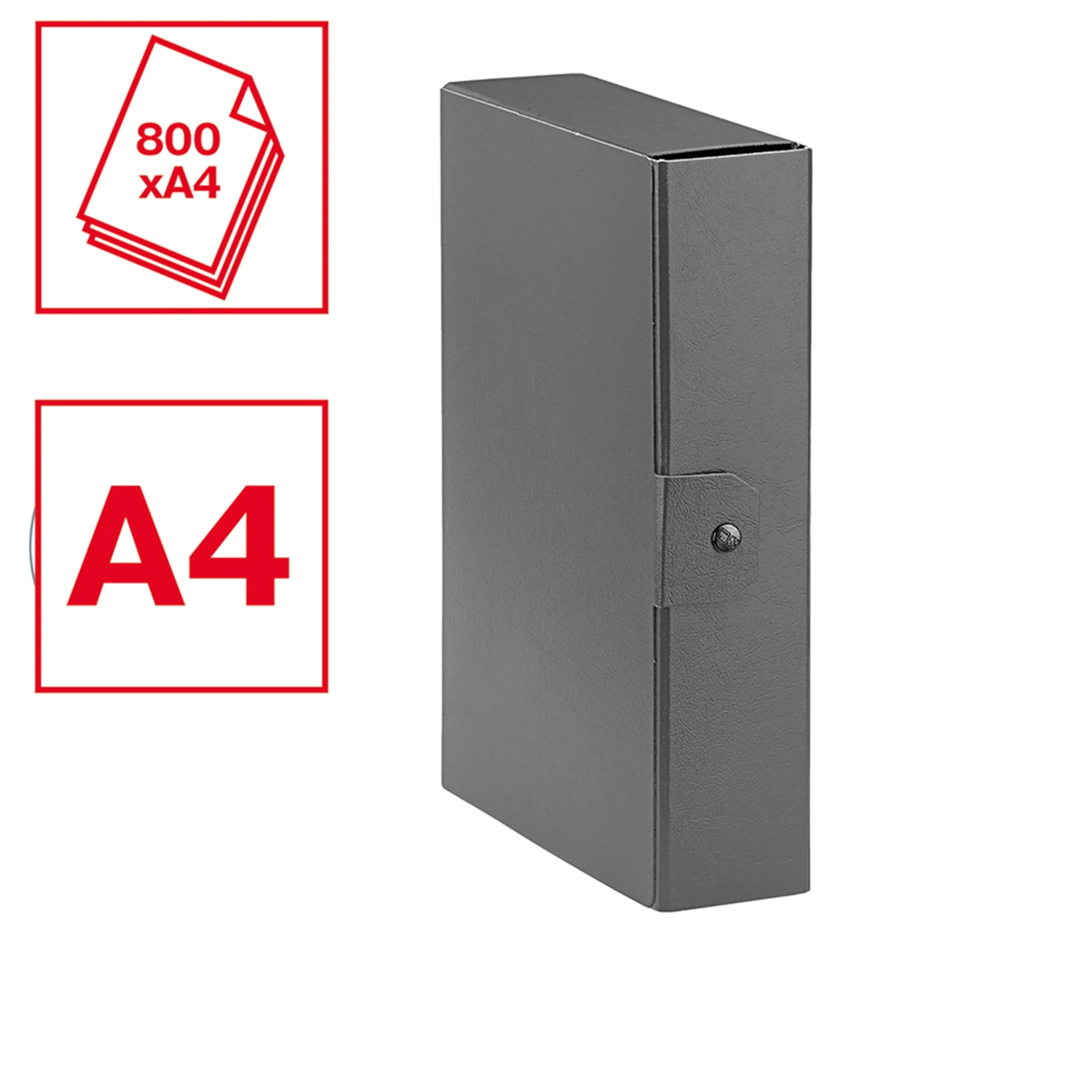 Esselte C28 Eurobox Cartelle Progetti Archivio 25 x 35 cm, Dorso 8 cm, Rosso, 5 Pezzi - immagine 3
