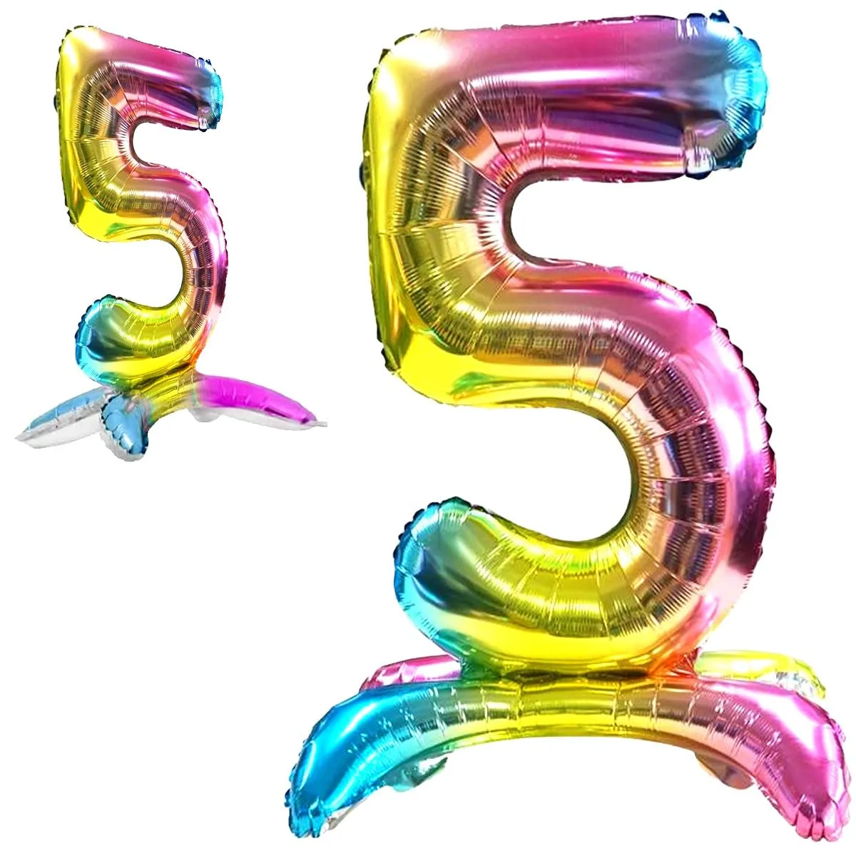 Jonami Palloncino Numero 5 Gigante Multicolore Metallizzato, 82 cm - immagine 1