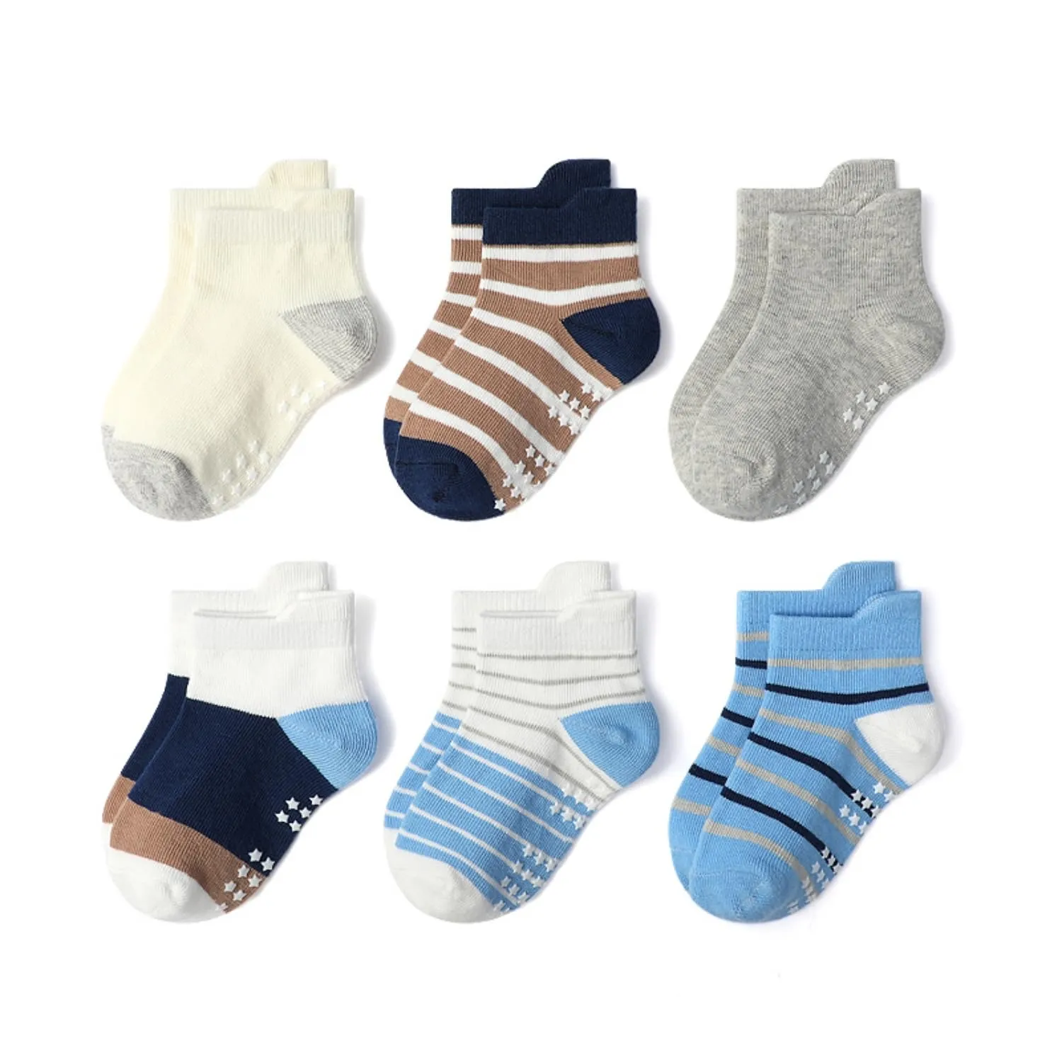 HaimoBurg Calze Antiscivolo in Cotone per Bambini 1-5 Anni, 12 Paia - immagine 2