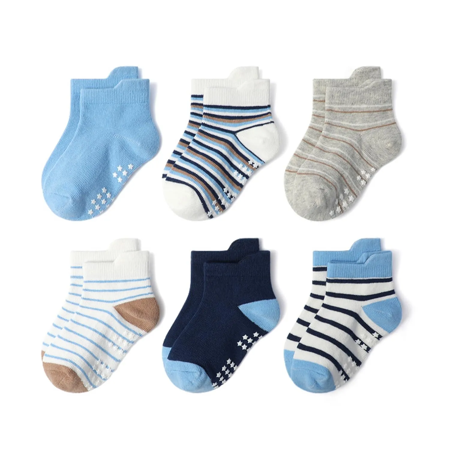 HaimoBurg Calze Antiscivolo in Cotone per Bambini 1-5 Anni, 12 Paia - immagine 3