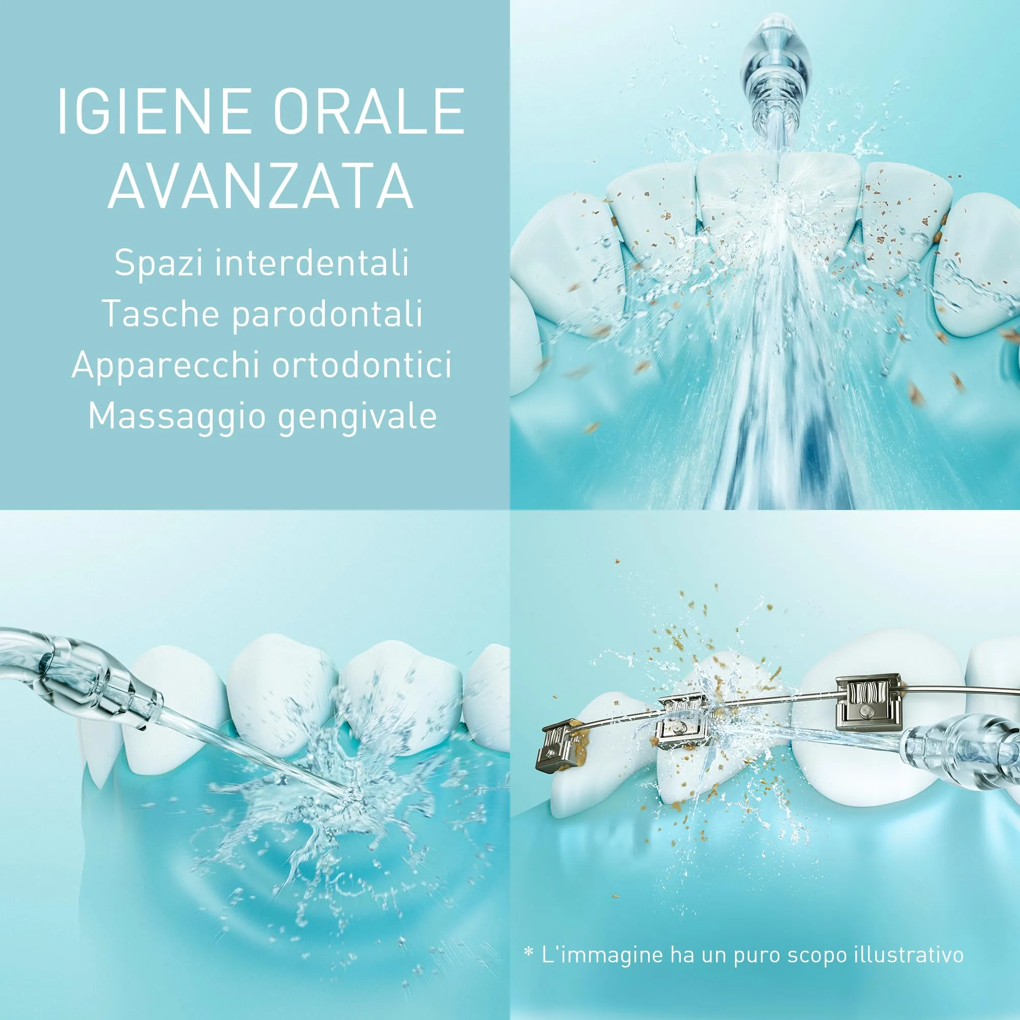 Panasonic Serie 600 Irrigatore Orale a Ultrasuoni EW-DJ66-A303, 200ml, IPX7, Blu Marino - immagine 5