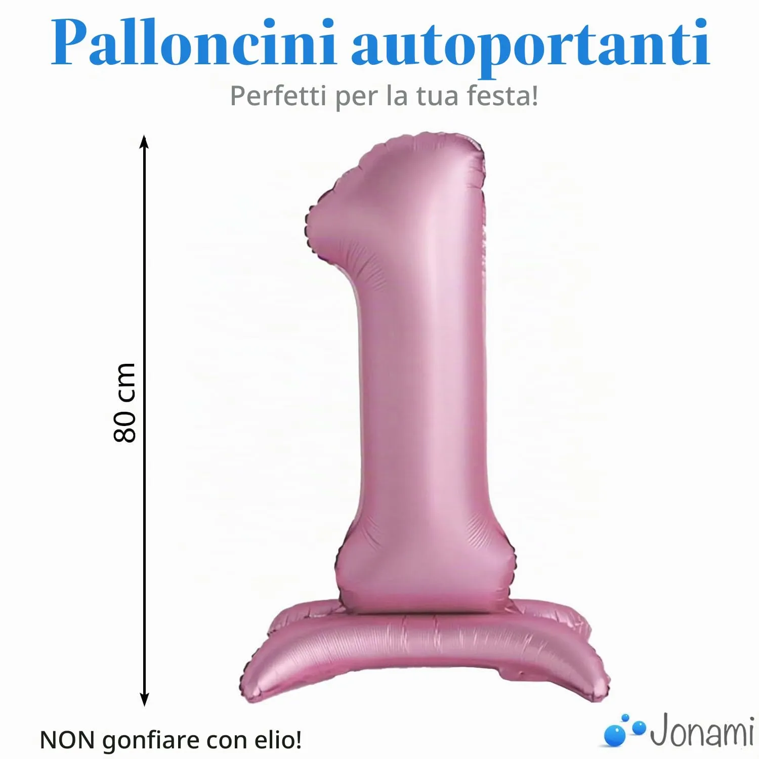 Jonami Palloncino Numero 1 Gigante Rosa in Piedi 82 cm - immagine 2