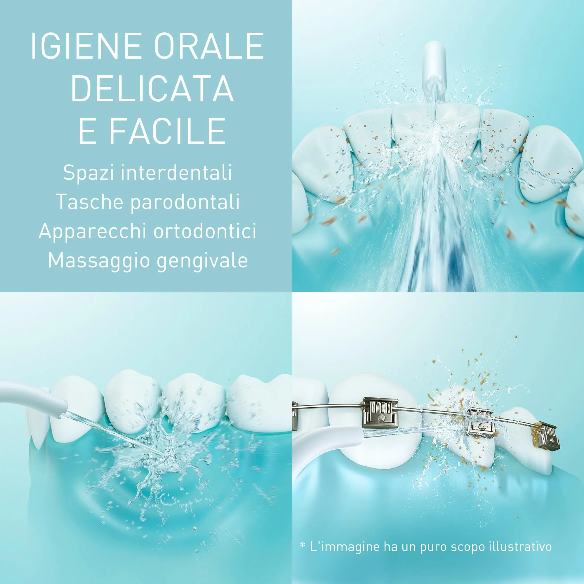 Panasonic Serie 300 Irrigatore Orale EW-DJ27-A303, Idropulsore Dentale, 200ml, IPX7, 4 Ugelli Standard, Blu - immagine 3