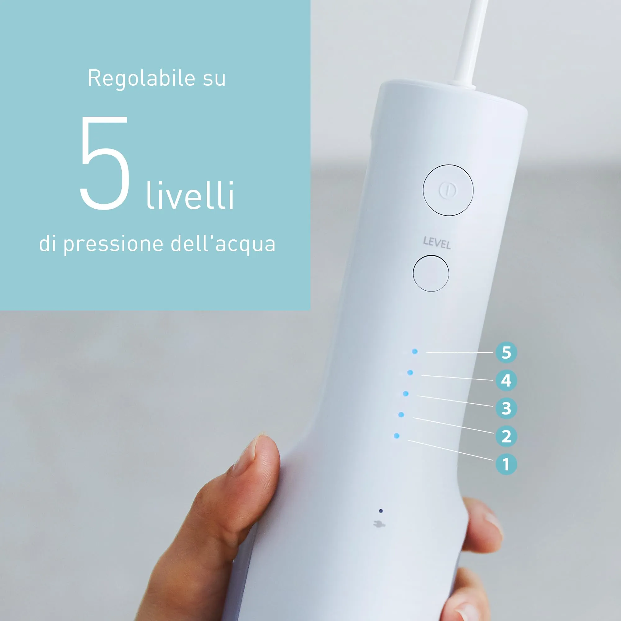 Panasonic Serie 300 Irrigatore Orale EW-DJ27-A303, Idropulsore Dentale, 200ml, IPX7, 4 Ugelli Standard, Blu - immagine 5