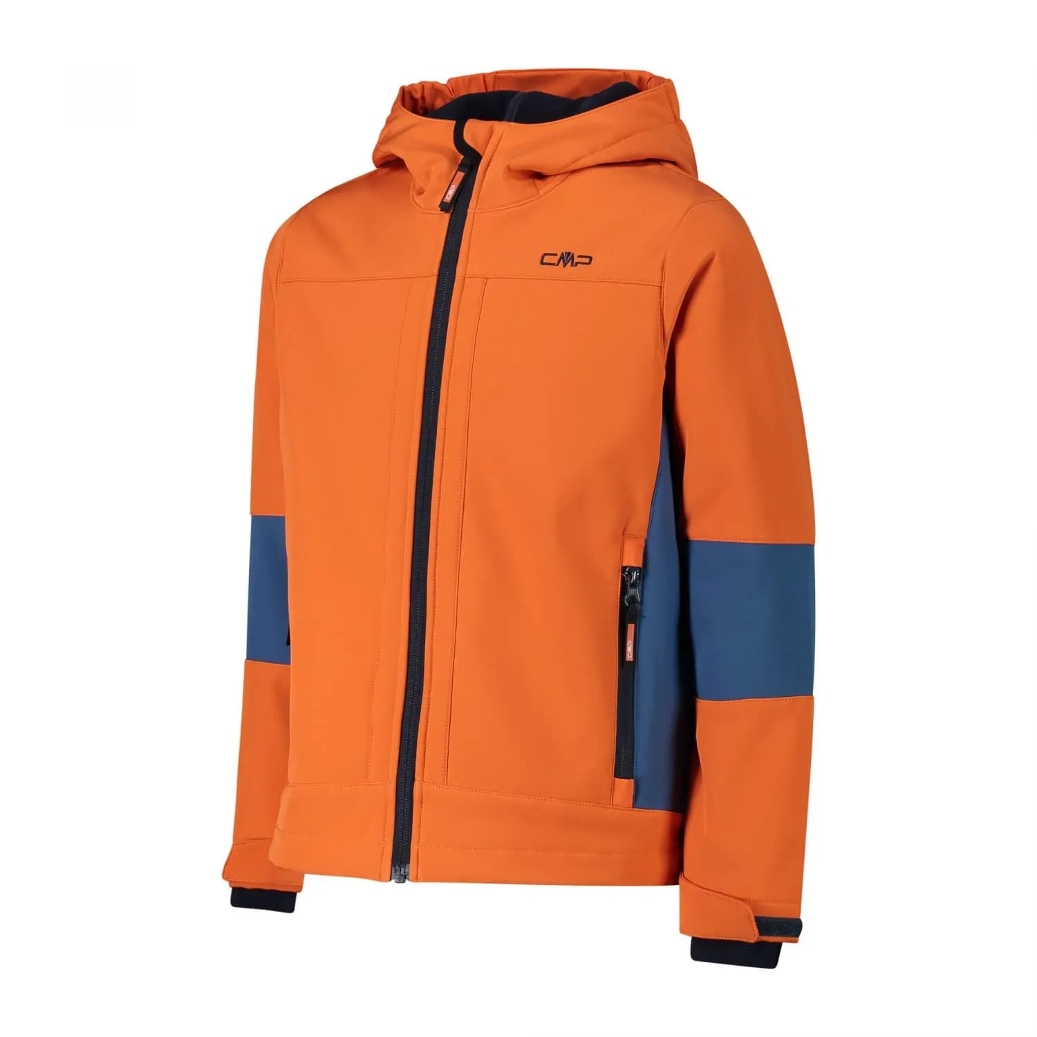 CMP Kid Jacket Fix Hood, Arancio-Bluestone, 104 - immagine 3