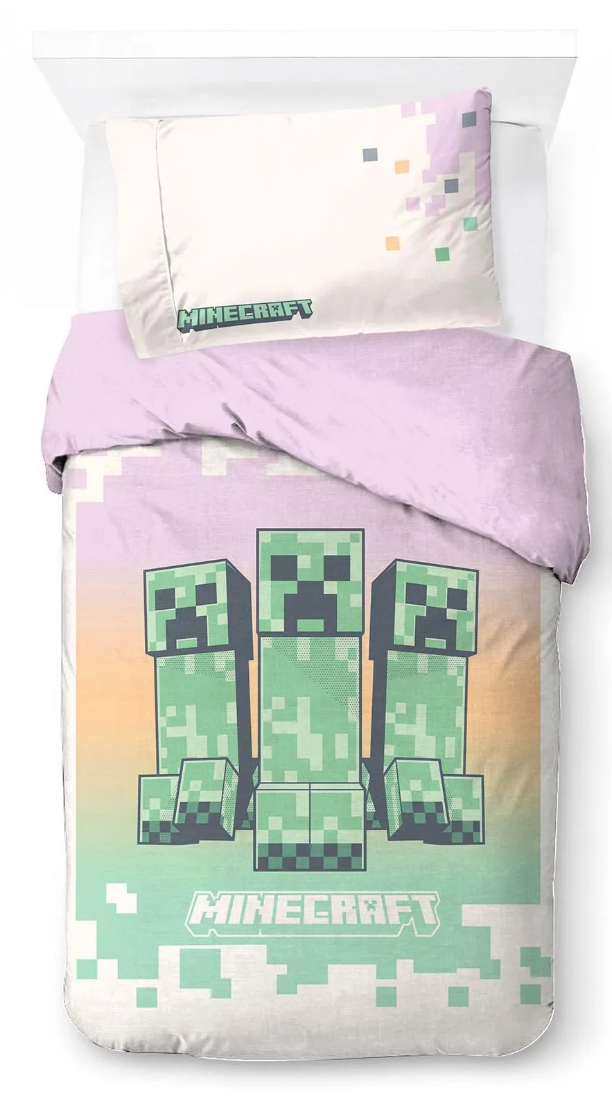 Jay Franco Set Copripiumino Singolo Minecraft Desert Creeper 100% Cotone con Federa 50x70 cm - immagine 1