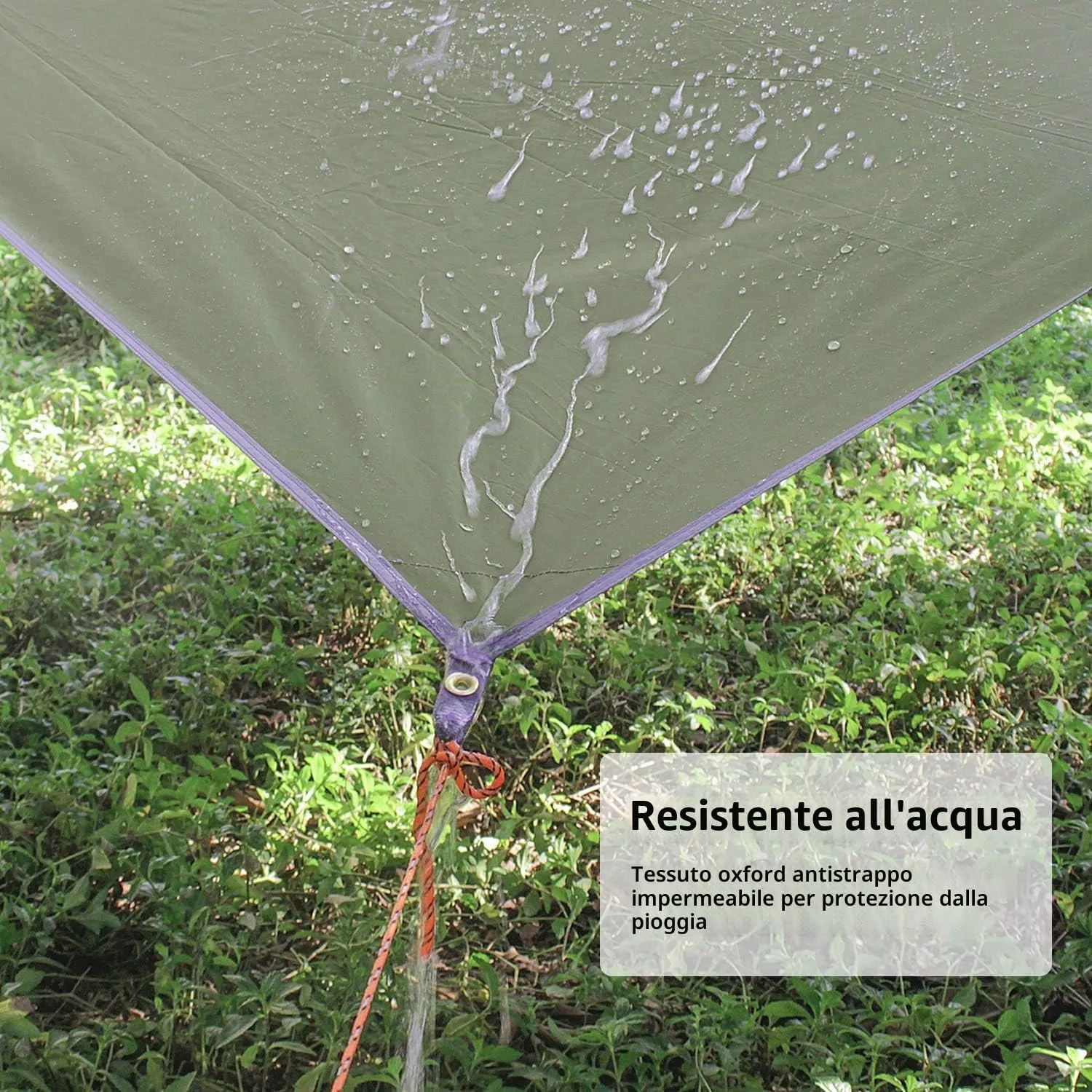 Unigear Tarp Campeggio Impermeabile 4.4x4.4m - immagine 4