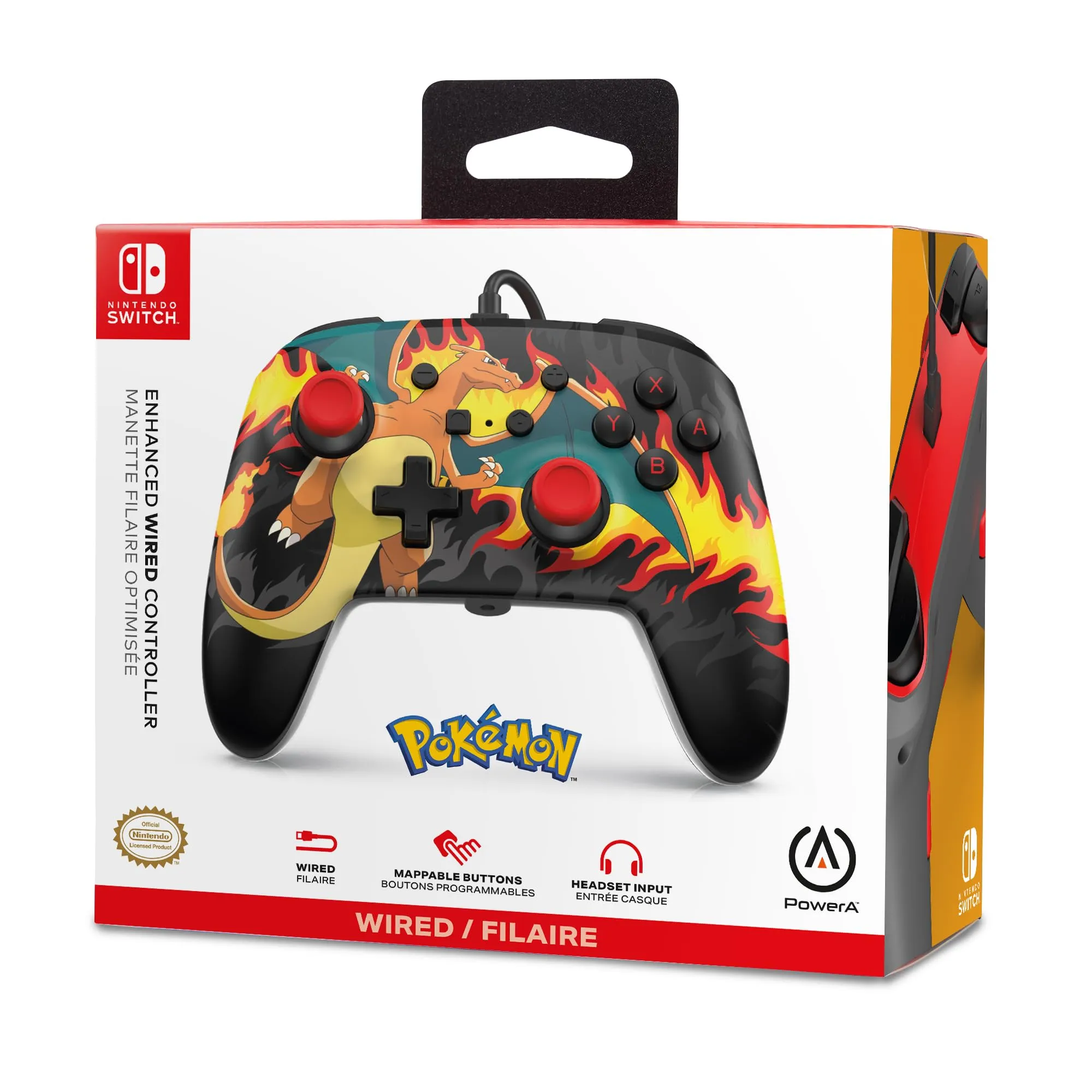 PowerA Controller Cablato Avanzato per Nintendo Switch - Charizard Tempesta di Fuoco - immagine 8