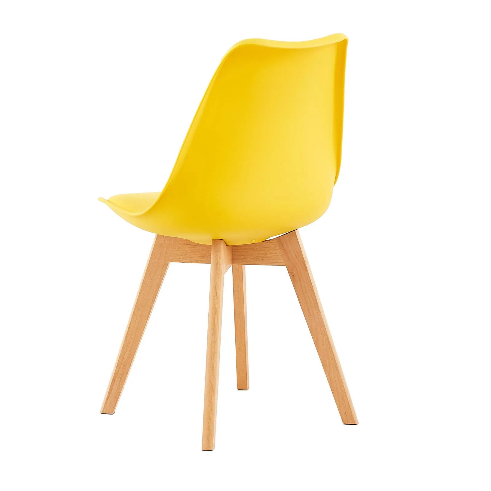 EGGREE Set di 4 Sedie da Sala da Pranzo in Faggio Massiccio e Plastica con Cuscino in PU, Giallo+Rosso+Verde+Arancio - immagine 8