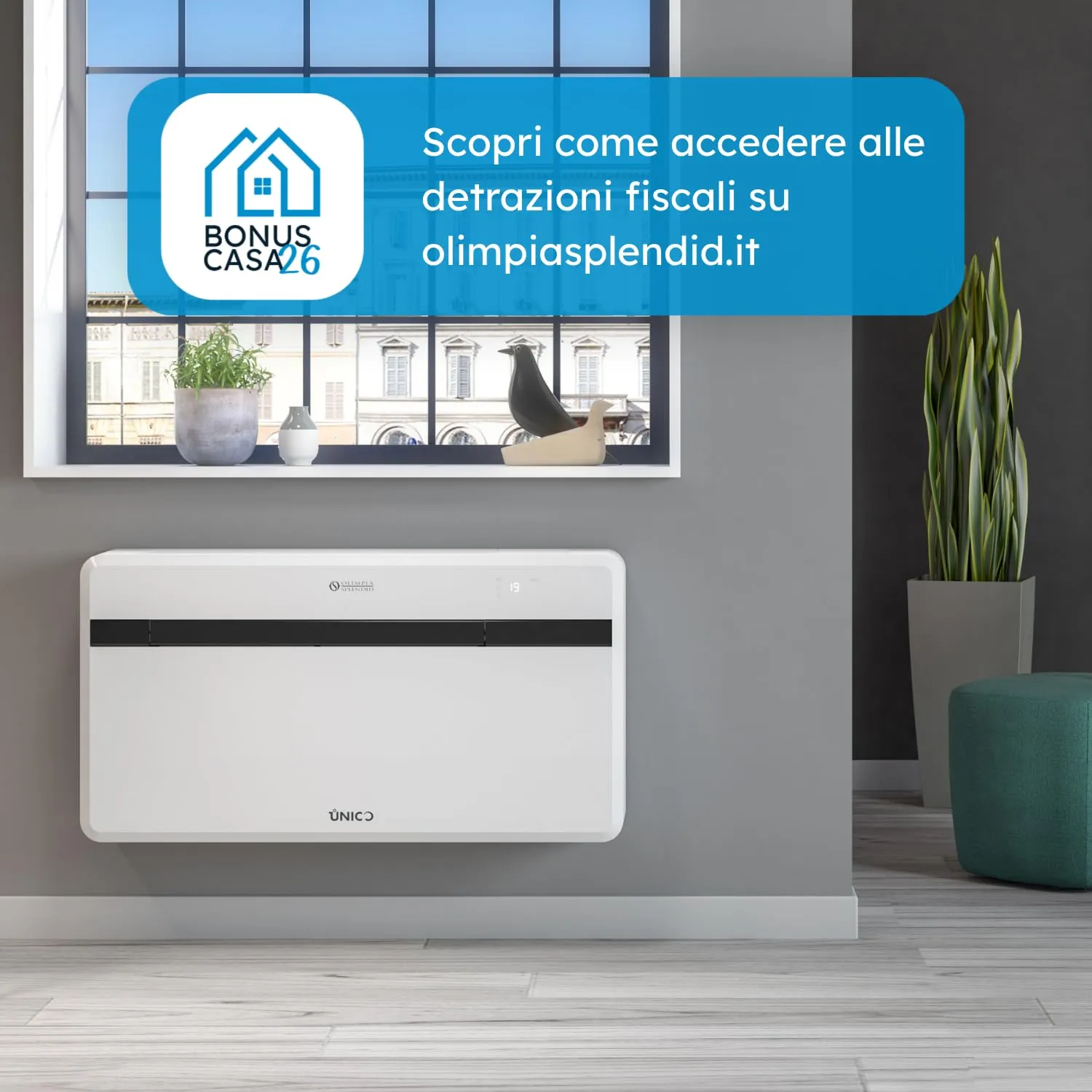 Olimpia Splendid Unico Next-F 8 HP PVA Climatizzatore senza Unità Esterna, 2,1 kW, Classe A - immagine 4