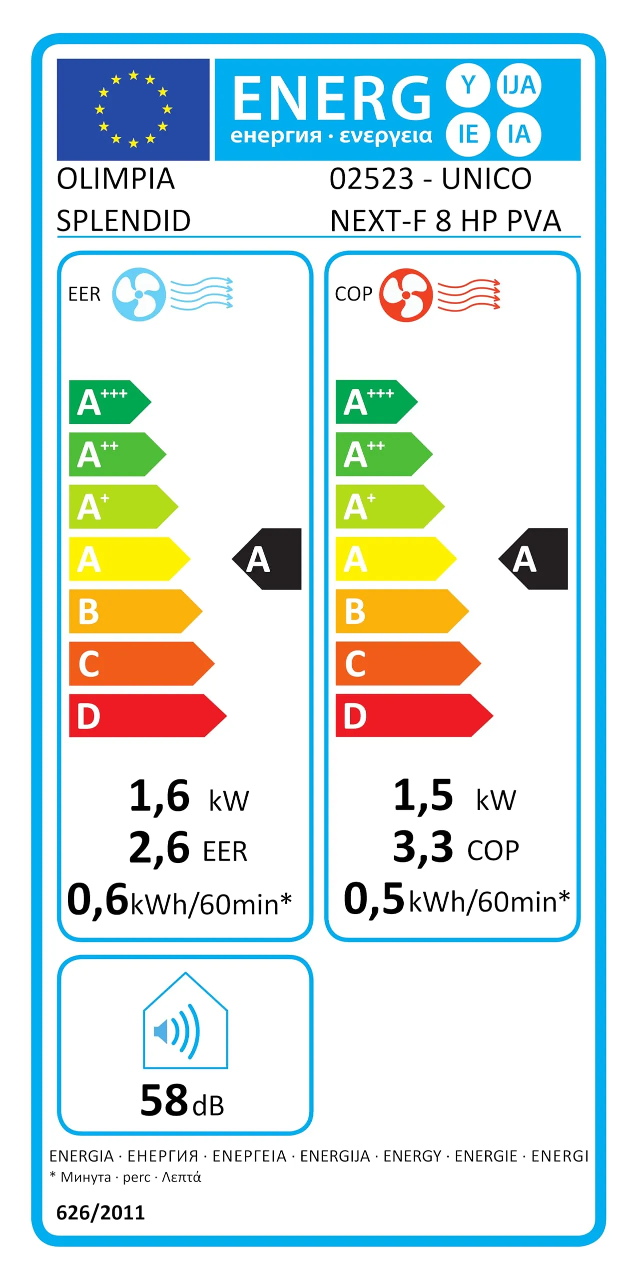 Olimpia Splendid Unico Next-F 8 HP PVA Climatizzatore senza Unità Esterna, 2,1 kW, Classe A - immagine 6