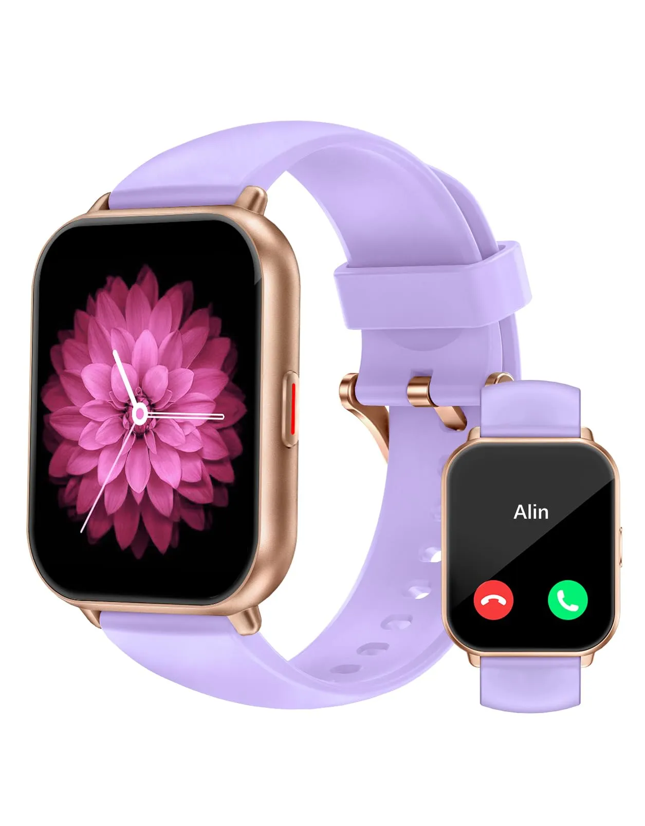 RUIMEN Smartwatch Donna Chiamate Bluetooth, AMOLED 1.83", Cardiofrequenzimetro, Saturazione Ossigeno, Monitoraggio Sonno e Ciclo Mestruale, Viola Chiaro - immagine 1