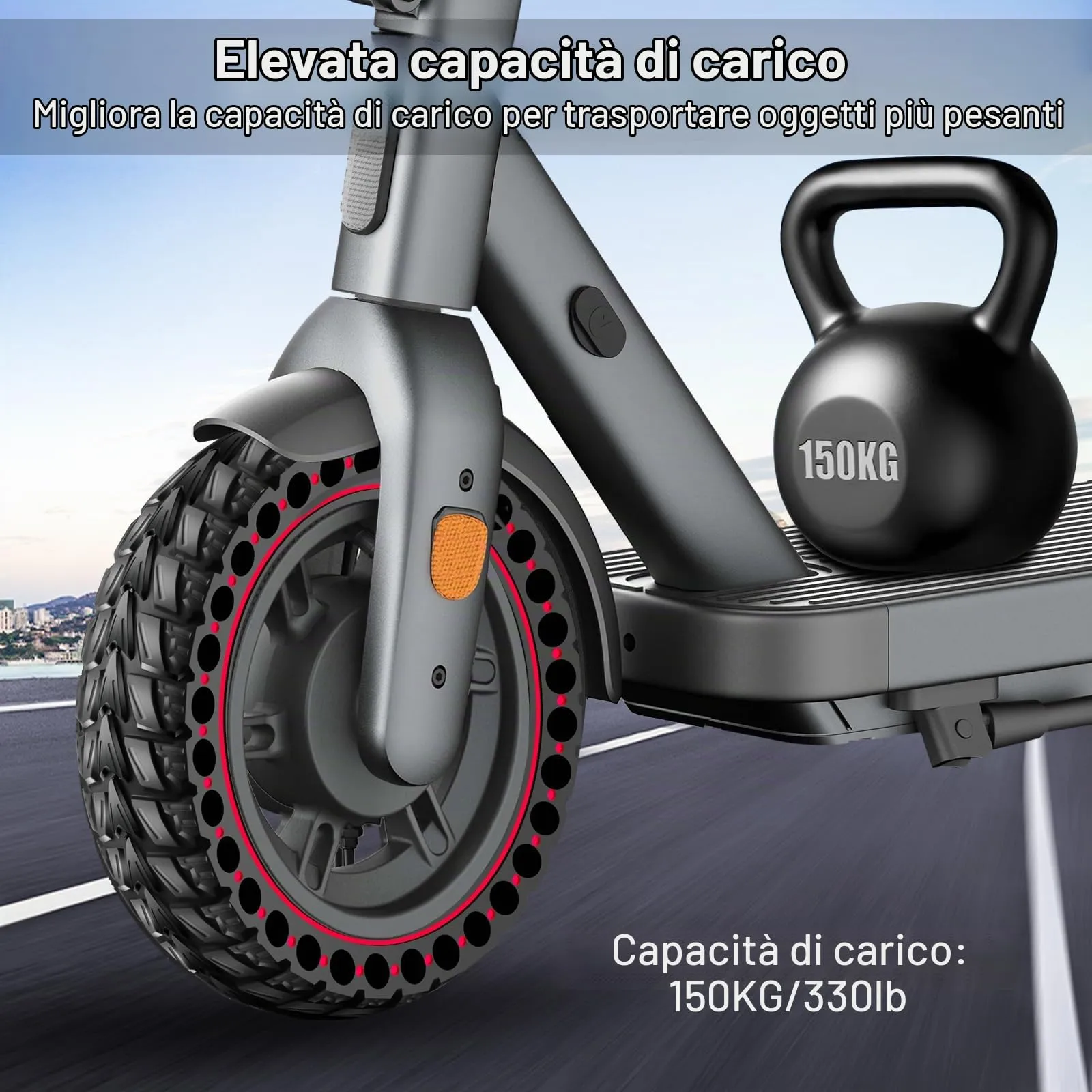 BANGTING Pneumatici Piene 10x2.50-6.5 per Monopattino Elettrico Segway Ninebot Max G2/G30/G30D/G30E/G30LP/G30D II/G30 Max (Rosso) - immagine 4