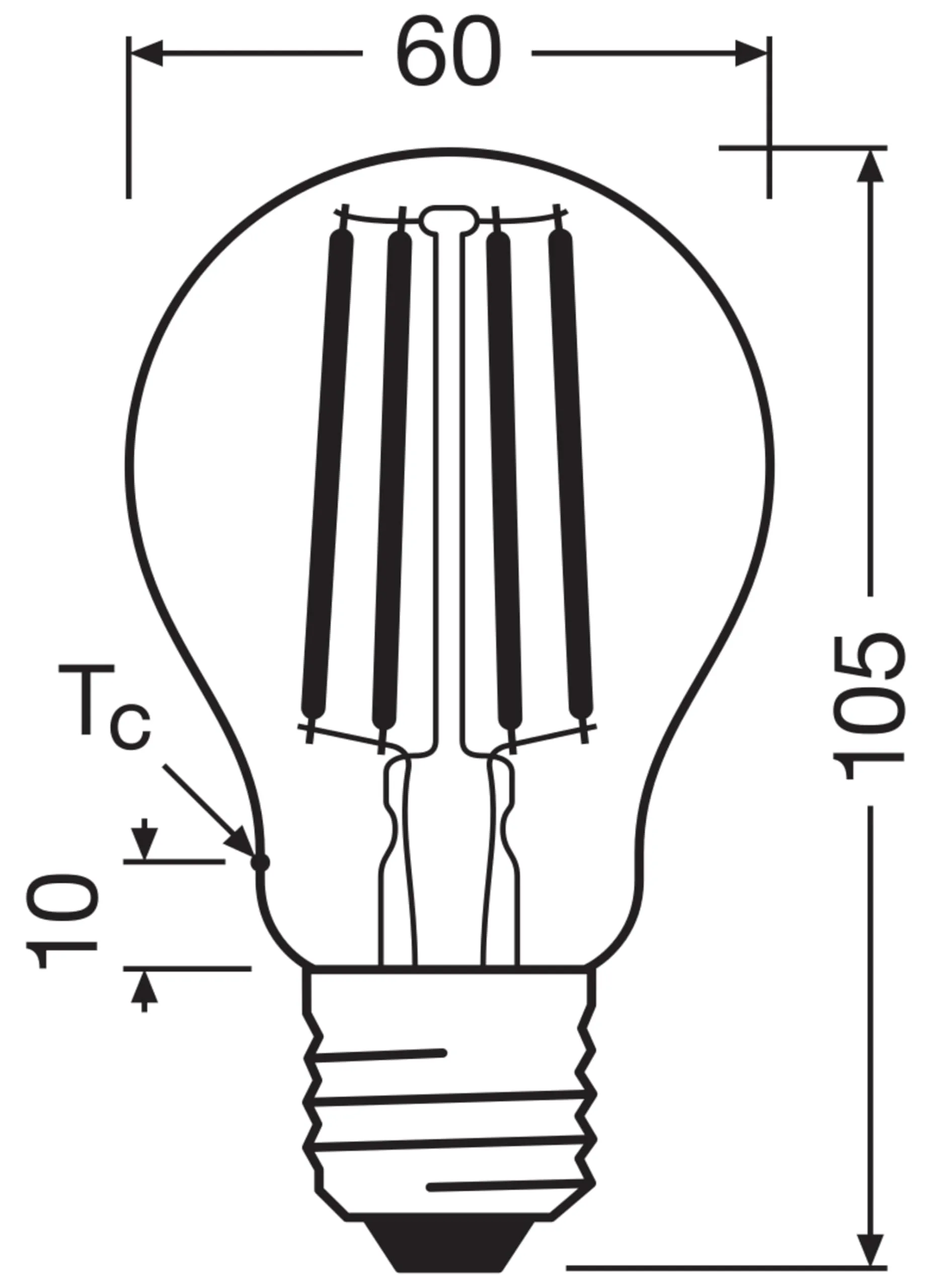 OSRAM Lampade LED E27 Vetro a Filamento, Sostituzione 60W, Bianco Caldo (2700K), Confezione da 5 Pezzi - immagine 4