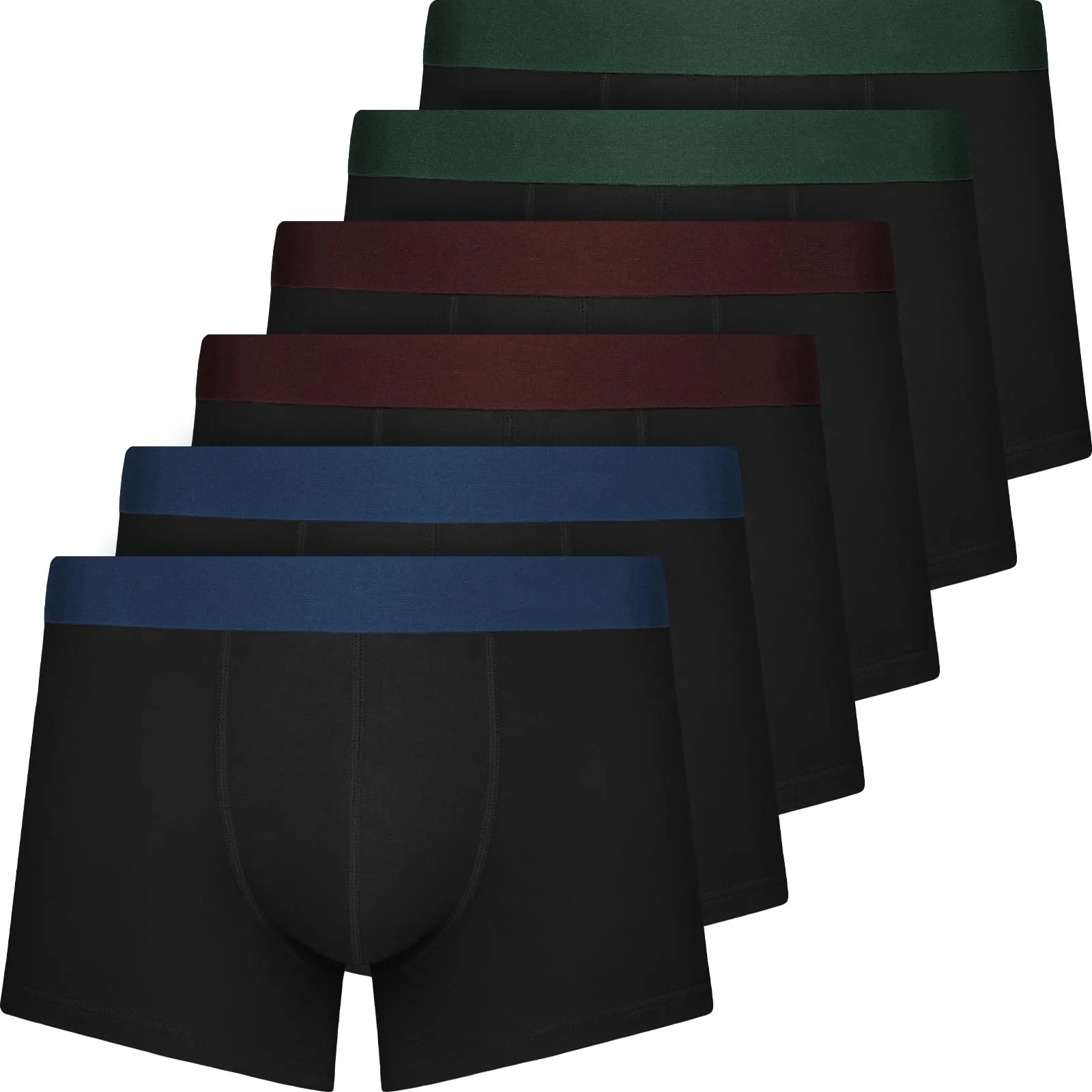 QINCAO Boxer Uomo in Cotone, 6 Pezzi, Nero - immagine 1