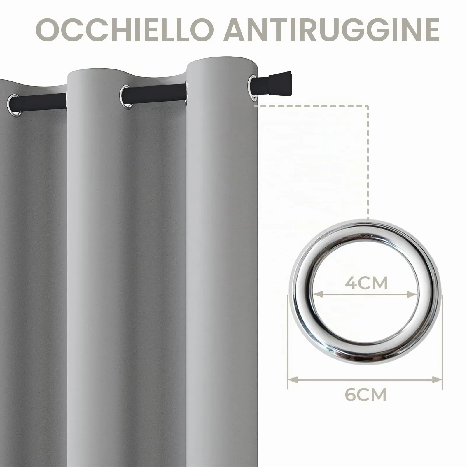 JCyh Tenda Oscurante da Interno con Bastone, 132x195cm, Termica e Isolante, Grigio Argento - immagine 6