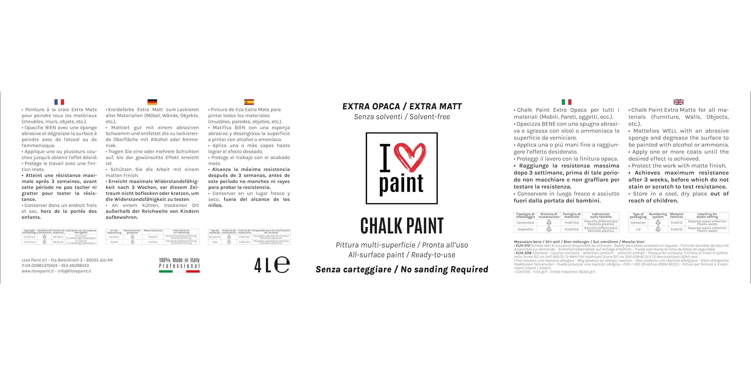 I Love Paint Chalk Paint Rosso Ossido 4 Litri - immagine 6