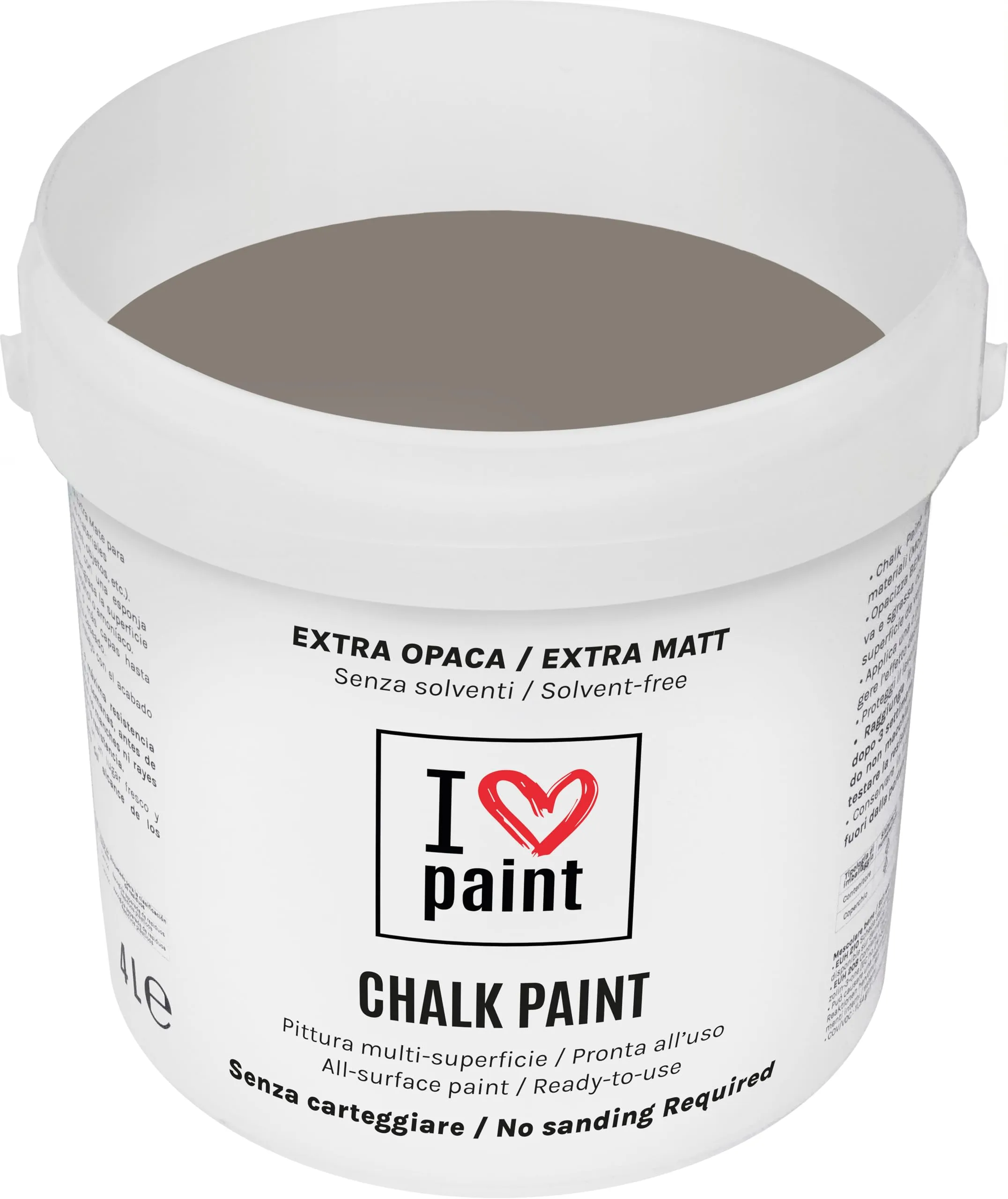 I LOVE paint Chalk Paint Colore Tortora 4 Litri - immagine 1