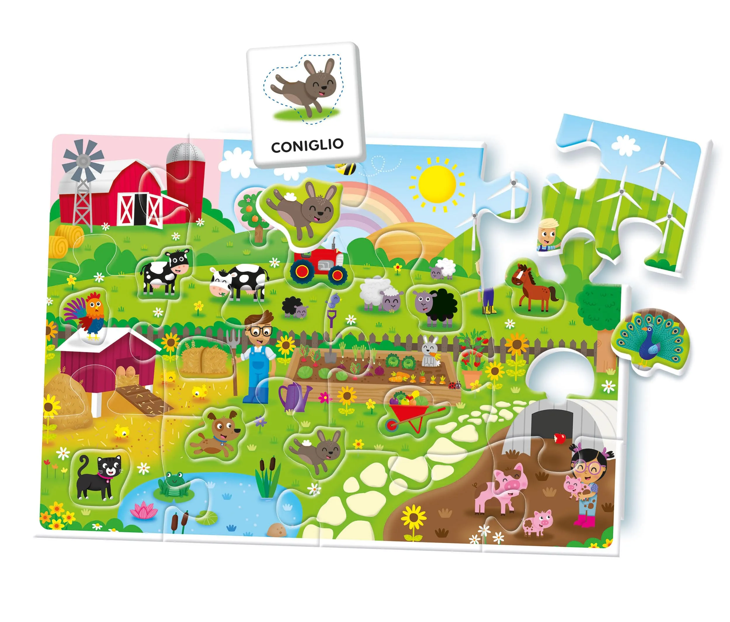 Clementoni Sapientino Montessori Parole in Fattoria, Gioco Educativo con Puzzle Animali, 1-3 Anni, 16864 - immagine 2