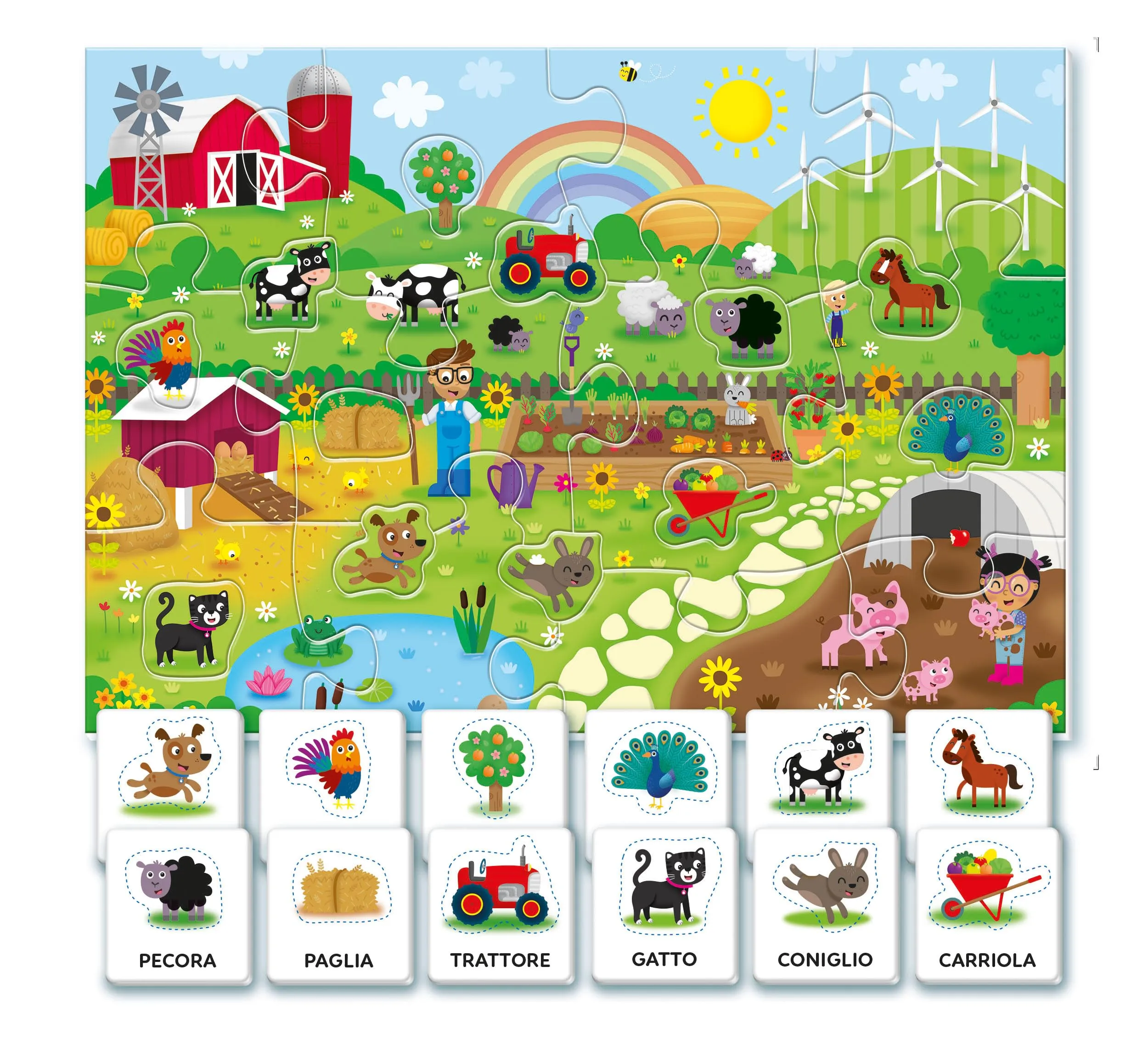 Clementoni Sapientino Montessori Parole in Fattoria, Gioco Educativo con Puzzle Animali, 1-3 Anni, 16864 - immagine 4