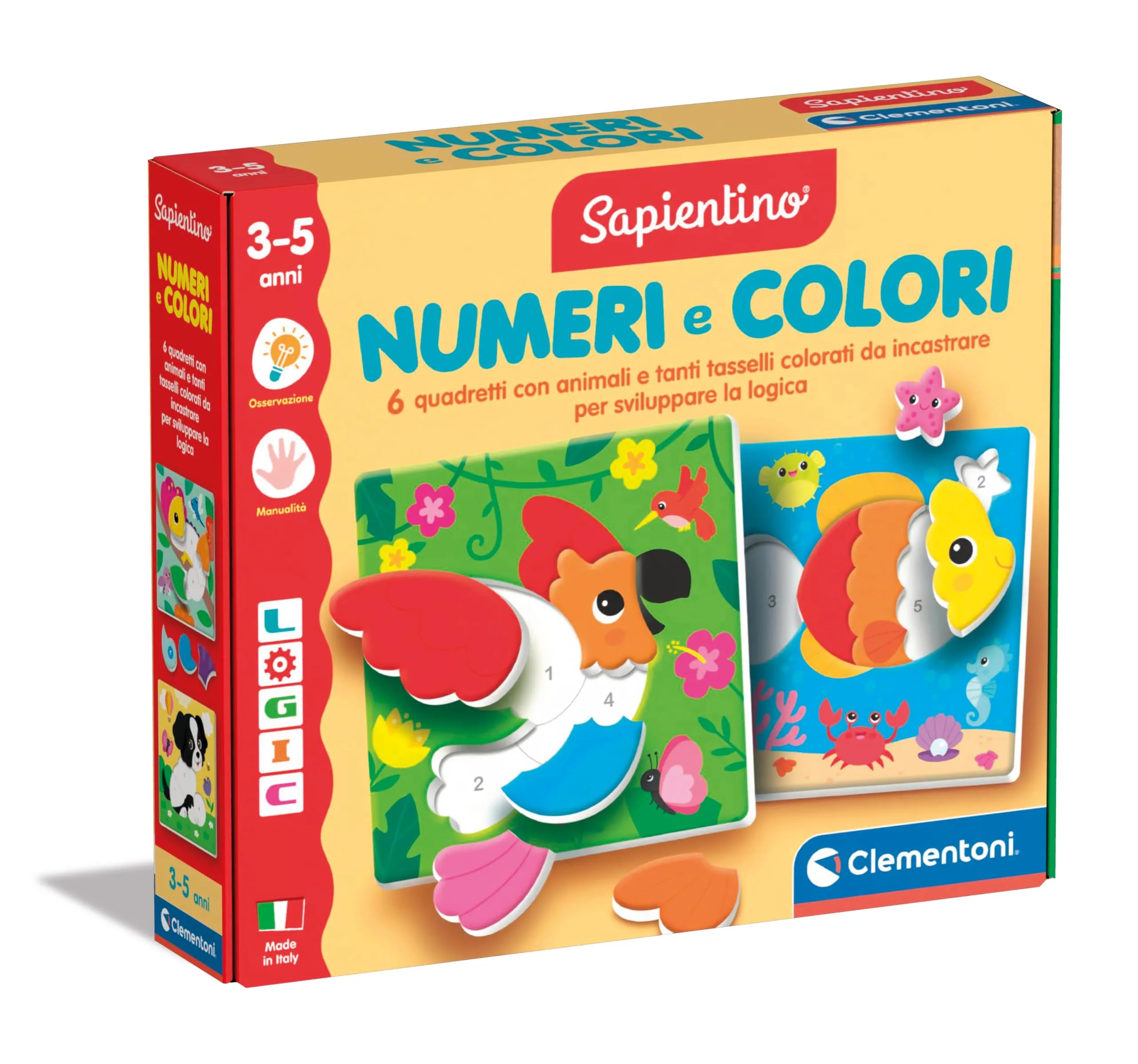 Clementoni Sapientino Logic Numeri e Colori, Gioco Educativo per Bambini 3-5 Anni, 16871 - immagine 1