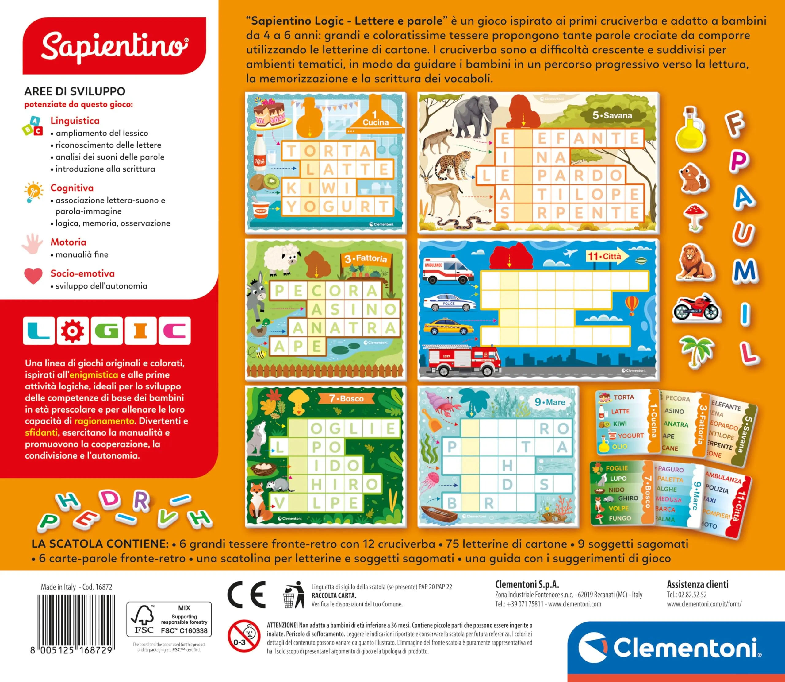 Clementoni Sapientino Logic Lettere e Parole, Gioco Educativo per Bambini 4-6 Anni, 16872 - immagine 3