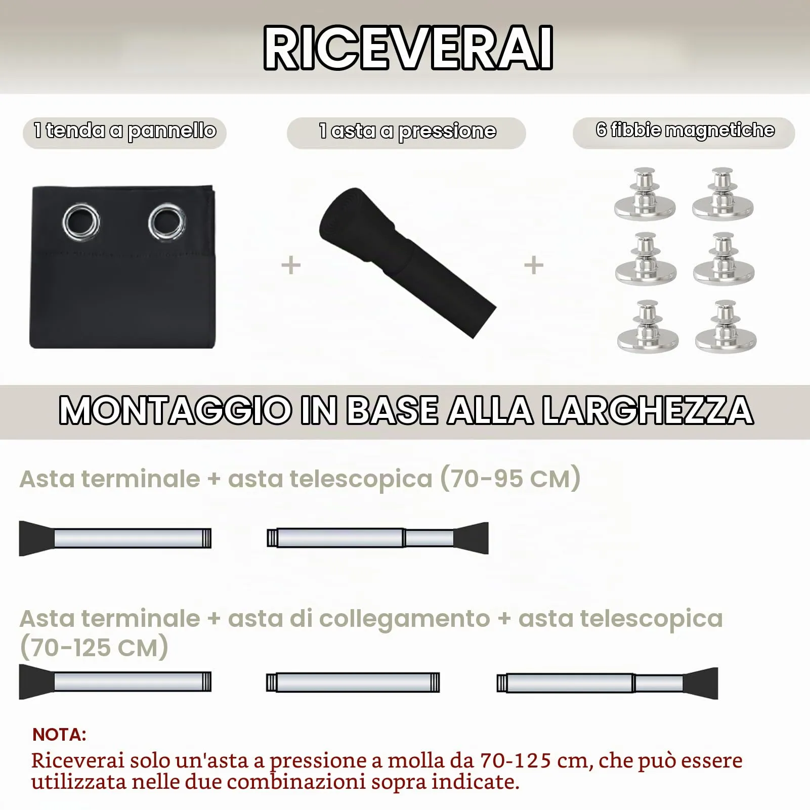 JCyh Tenda Oscurante da Interno con Bastone, 1 Pezzo Nero 132x210cm, Termica e Isolante - immagine 7