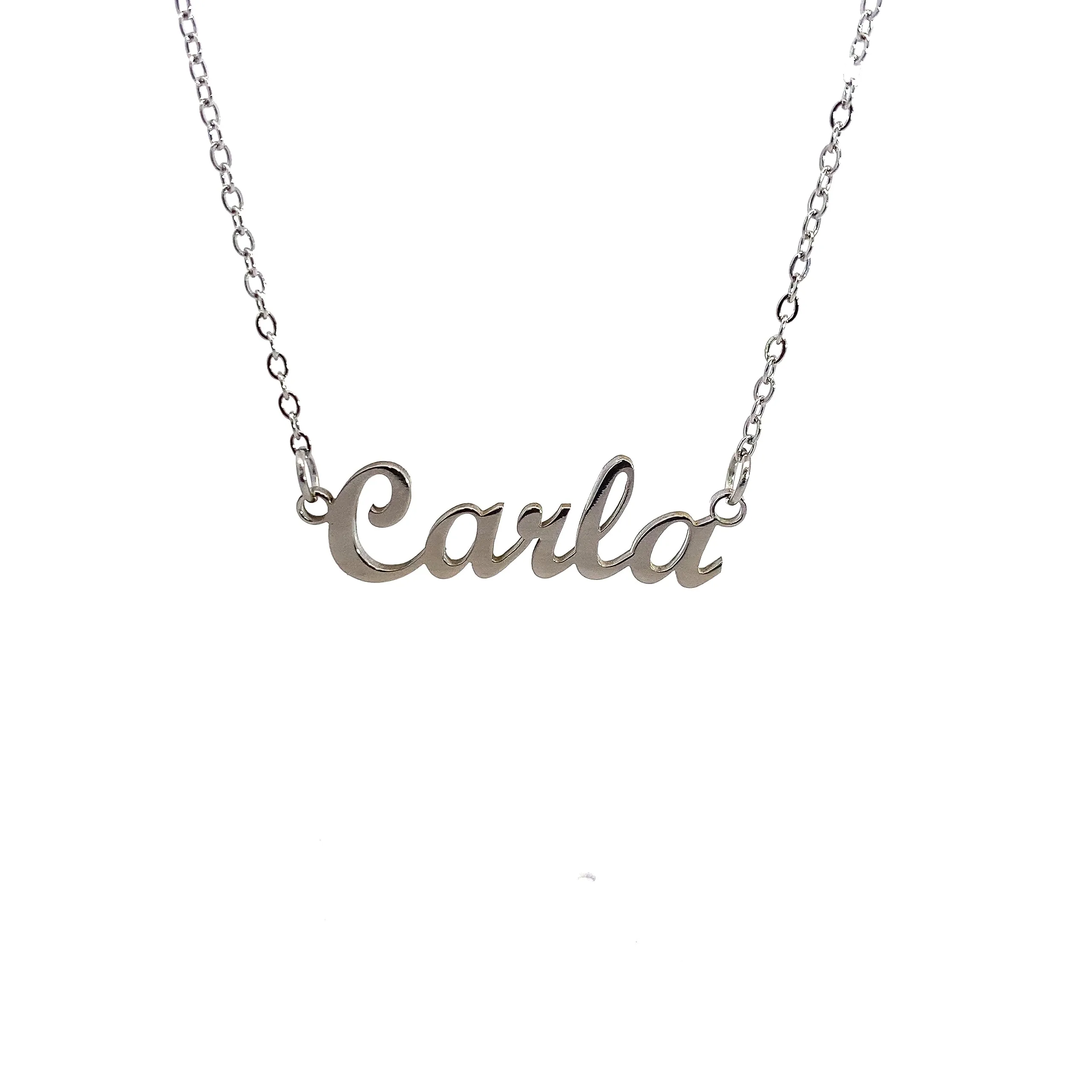 10:10 Collana Donna Nome Personalizzato in Acciaio Inox Anallergico, Finitura Lucida, Catena Sottile Regolabile (Carla) - immagine 1