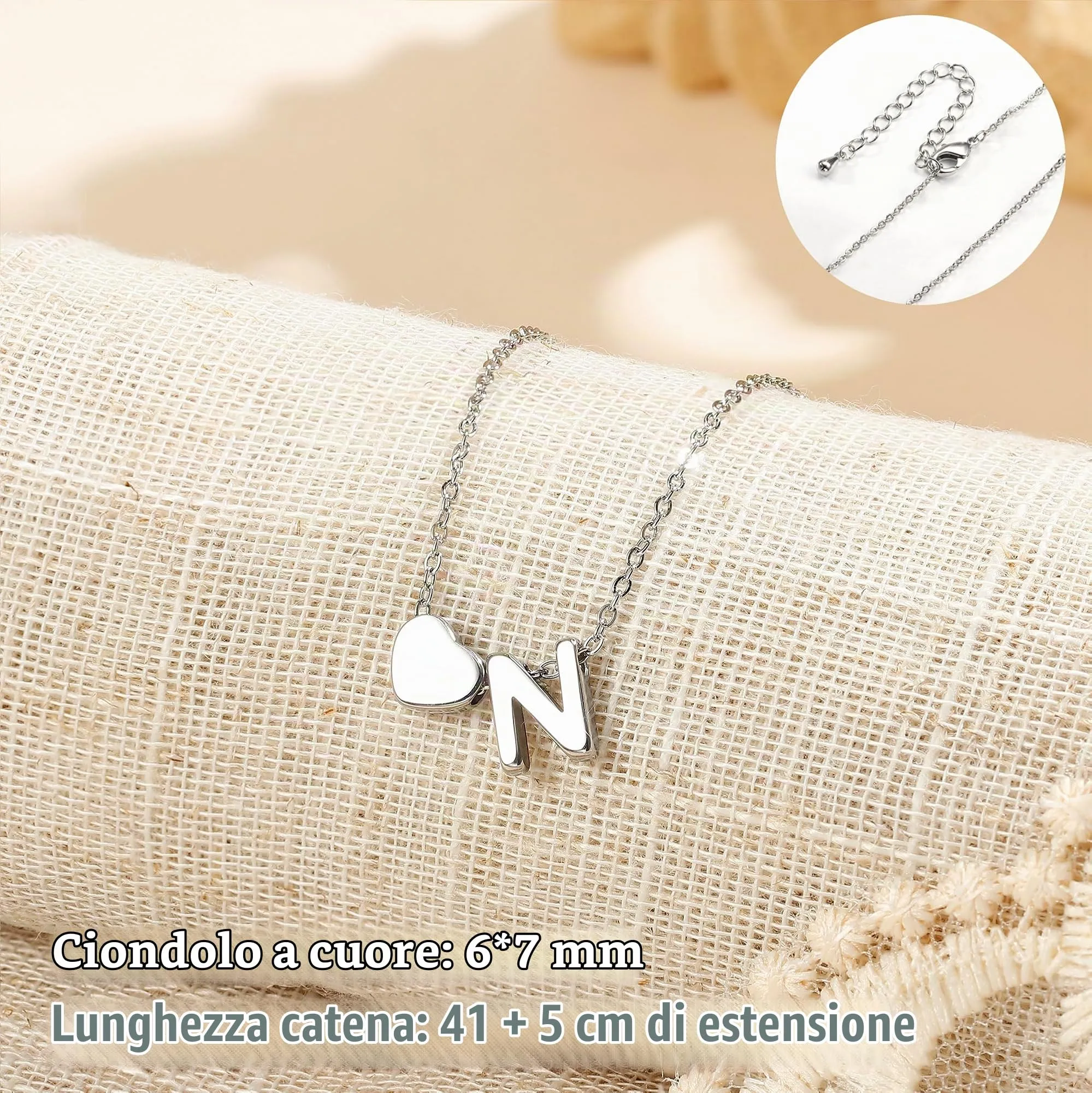 LOLIAS Collana Personalizzata Donna Nome Ciondolo Acciaio Inossidabile - immagine 3