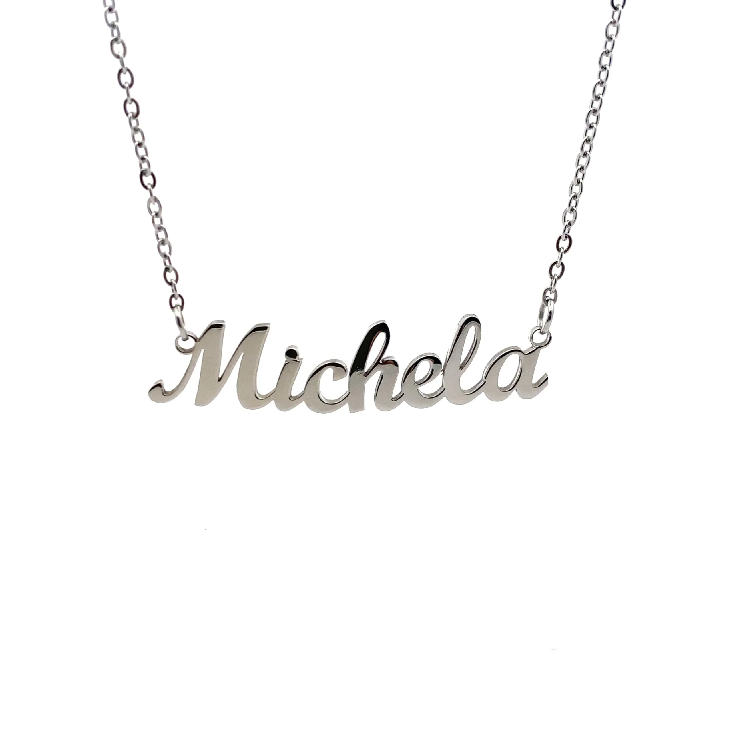 10:10 Collana Donna Nome Personalizzato Michela in Acciaio Inox Anallergico, Finitura Lucida, Catena Regolabile - immagine 1