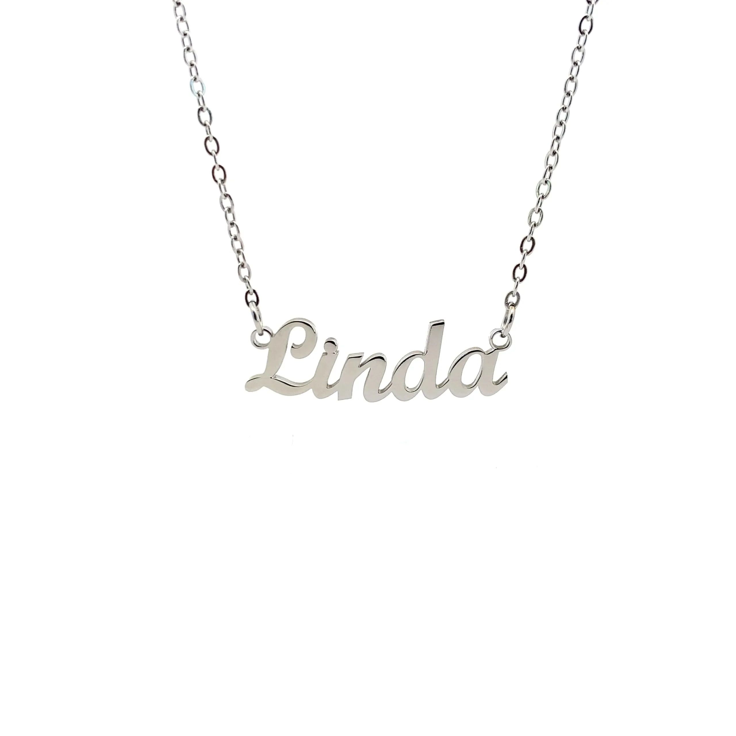 10:10 Collana Donna Nome Personalizzato in Acciaio Inox Anallergico, Finitura Lucida, Catena Regolabile (Linda) - immagine 1