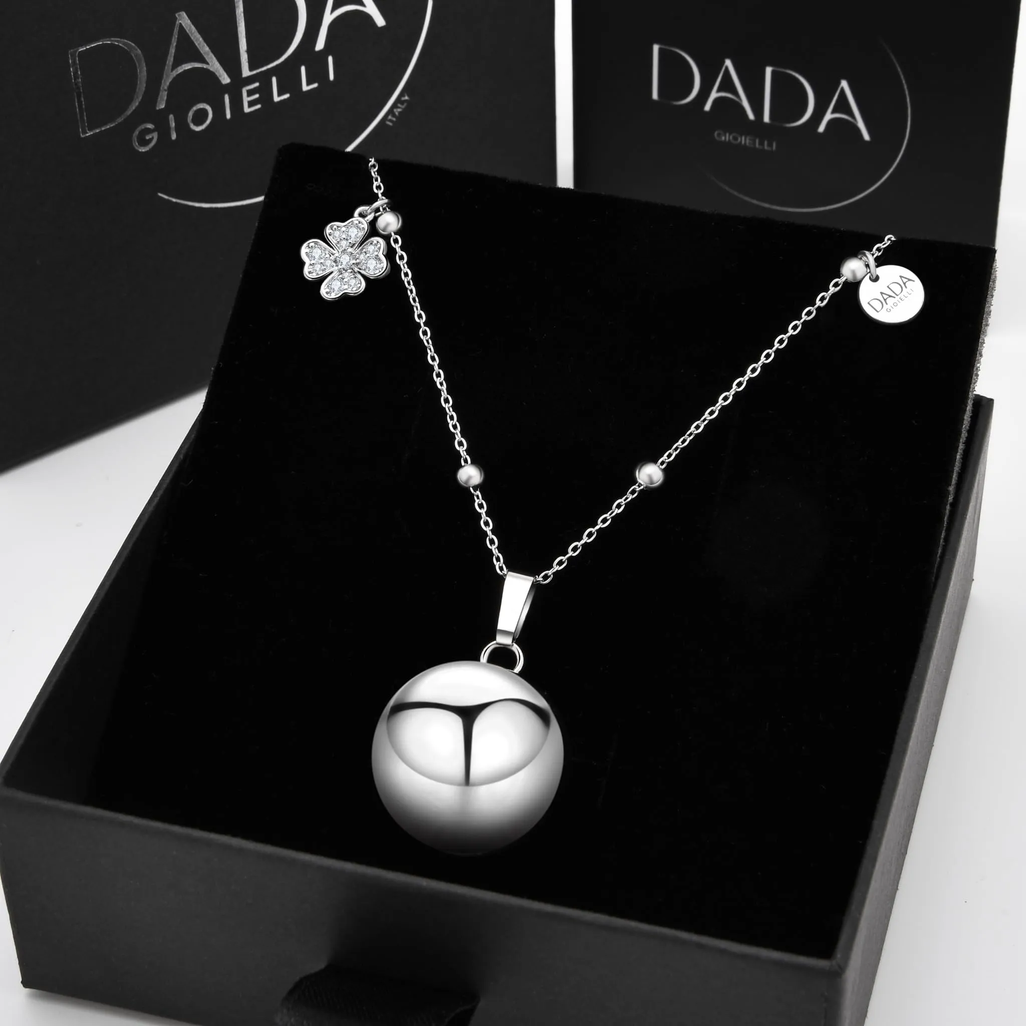 Dada Gioielli Collana Chiama Angeli Gravidanza Quadrifoglio, 110 cm Acciaio Anallergico - immagine 7