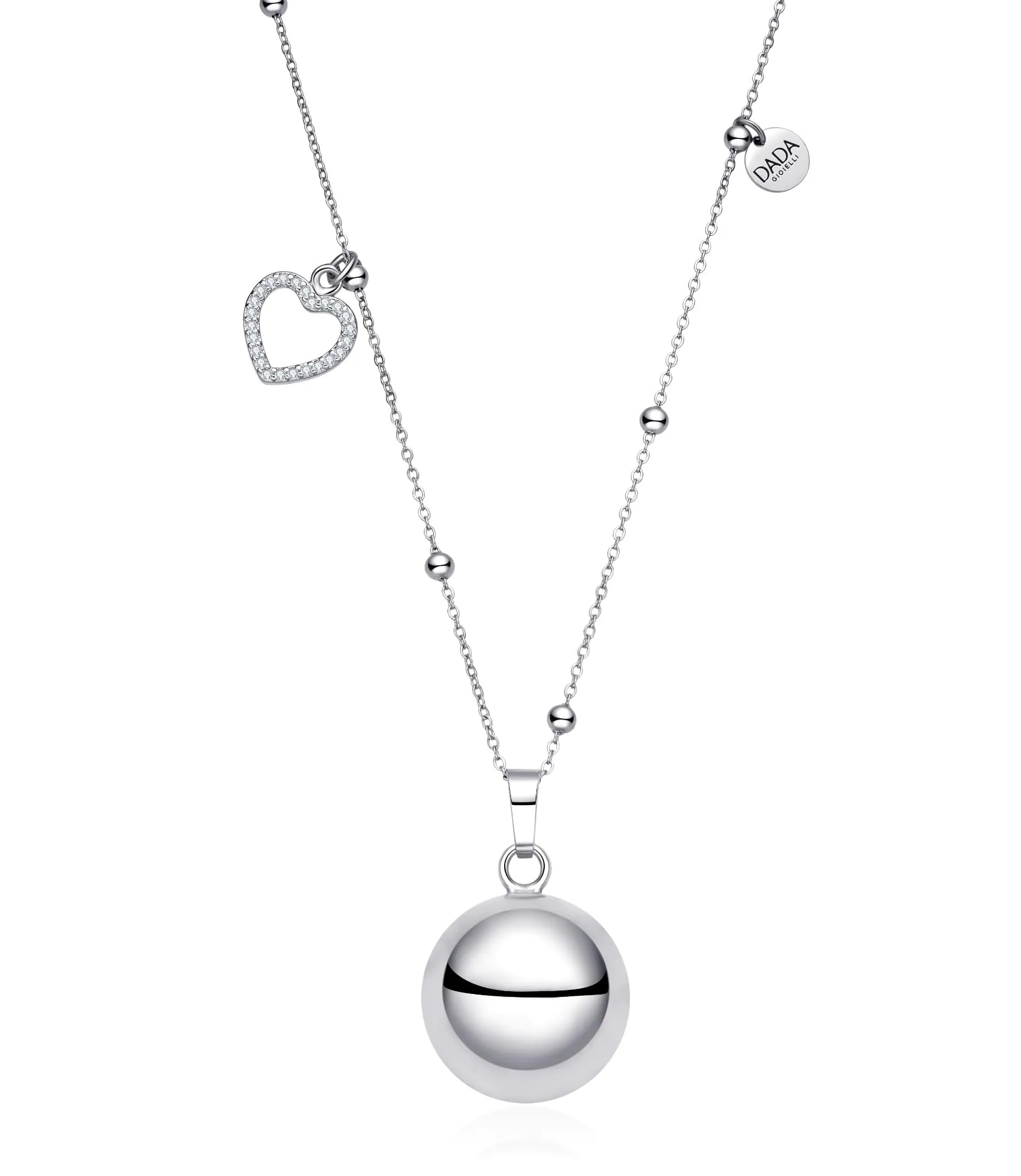 Dada Gioielli Collana Chiama Angeli Gravidanza Cuore, 110 cm Acciaio Anallergico - immagine 1
