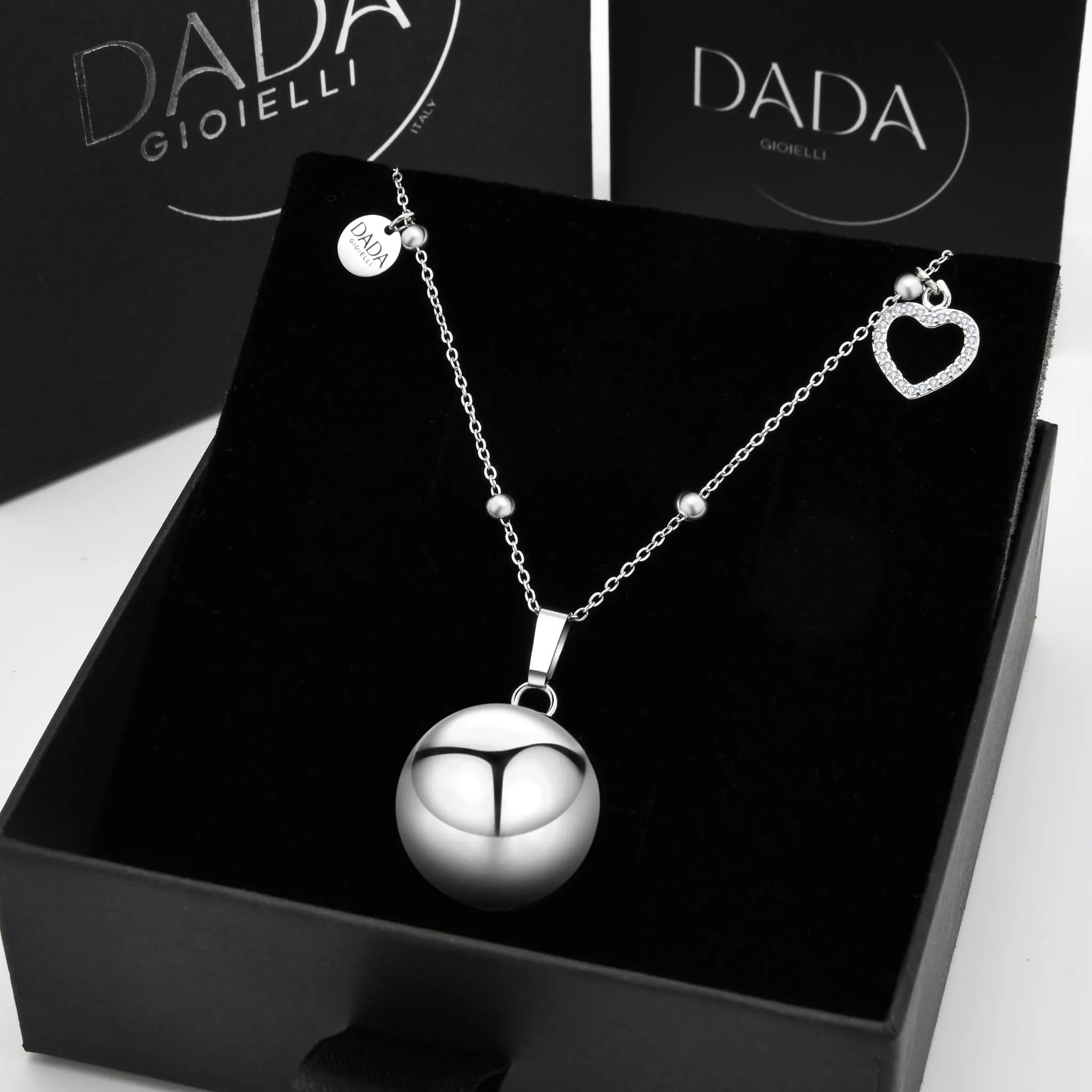 Dada Gioielli Collana Chiama Angeli Gravidanza Cuore, 110 cm Acciaio Anallergico - immagine 7