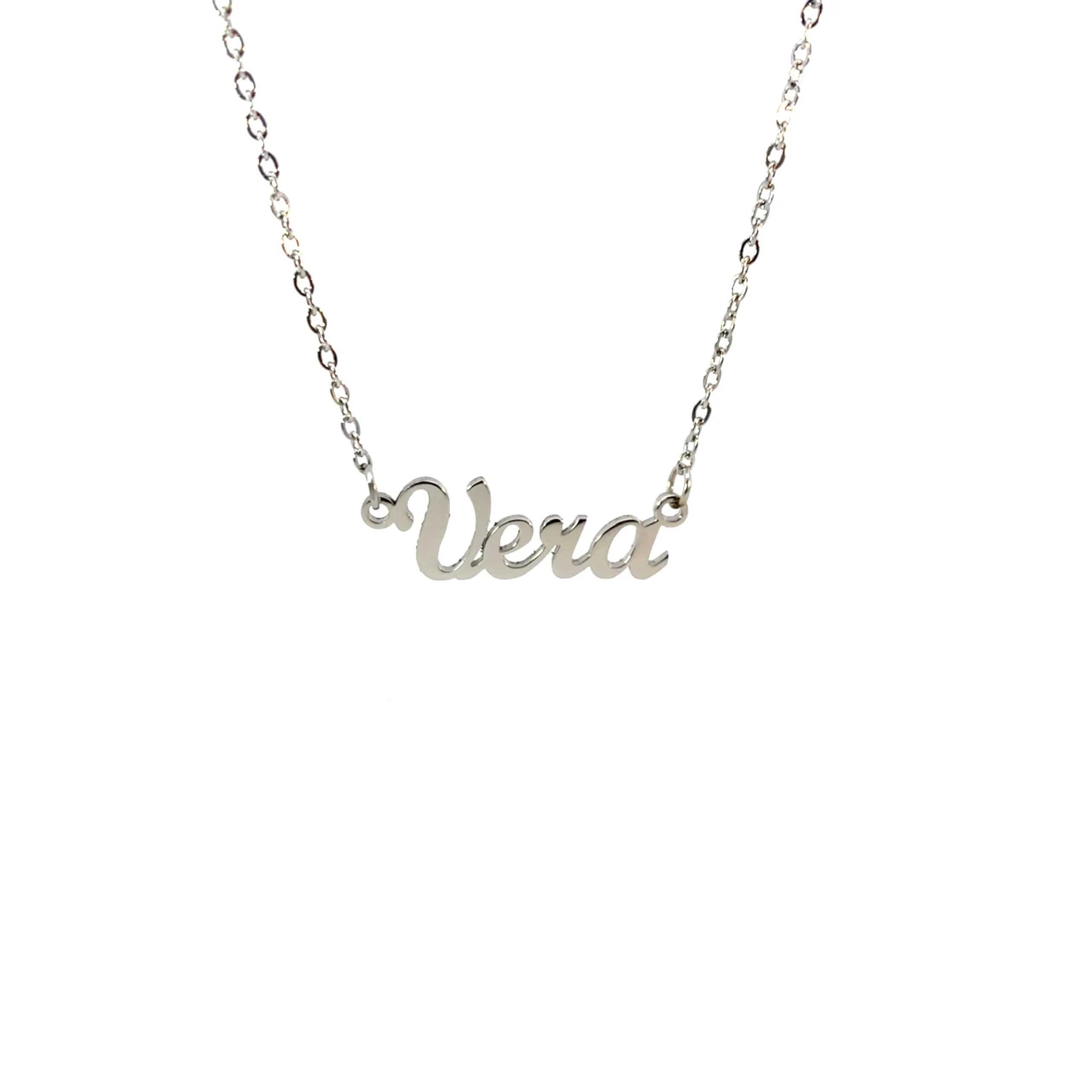 10:10 Collana Donna Nome Personalizzato in Acciaio Inox Anallergico, Finitura Lucida, Catena Regolabile (Vera) - immagine 1