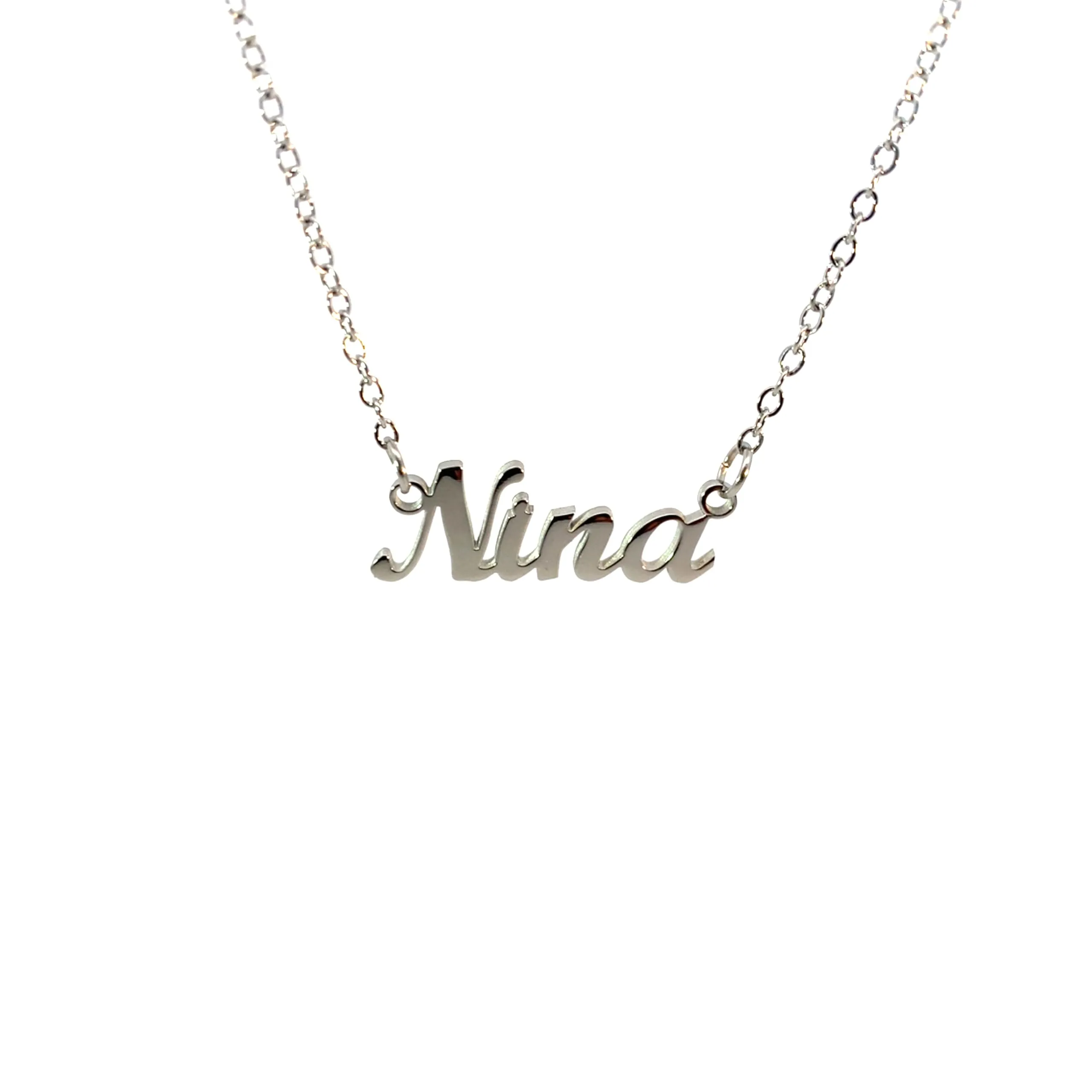 10:10 Collana Donna Nome Personalizzato Nina in Acciaio Inox Anallergico, Finitura Lucida, Catena Regolabile - immagine 1
