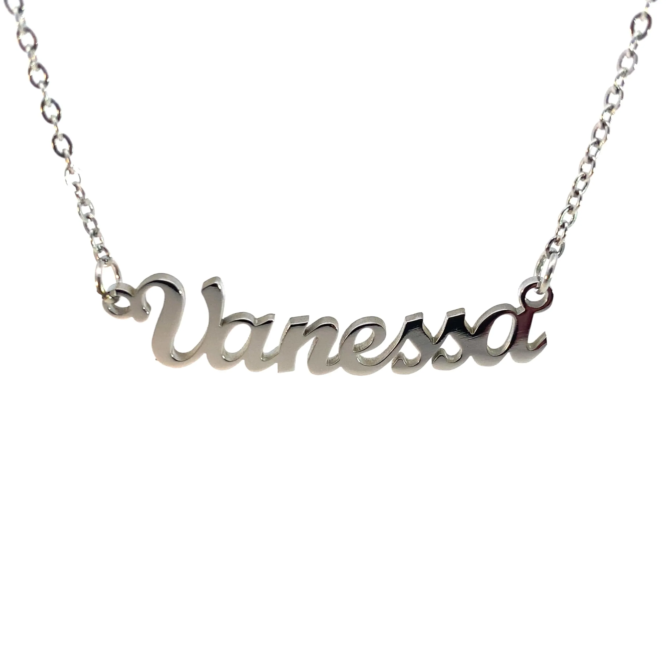 10:10 Collana Donna Nome Personalizzato Vanessa in Acciaio Inox Anallergico, Finitura Lucida, Catena Regolabile - immagine 1
