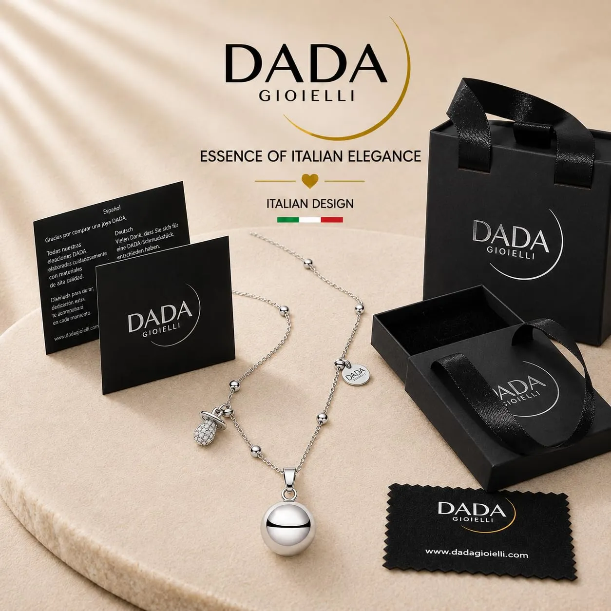 Dada Gioielli Collana Chiama Angeli Gravidanza Acciaio Anallergico 110 cm - Ciuccio - immagine 6