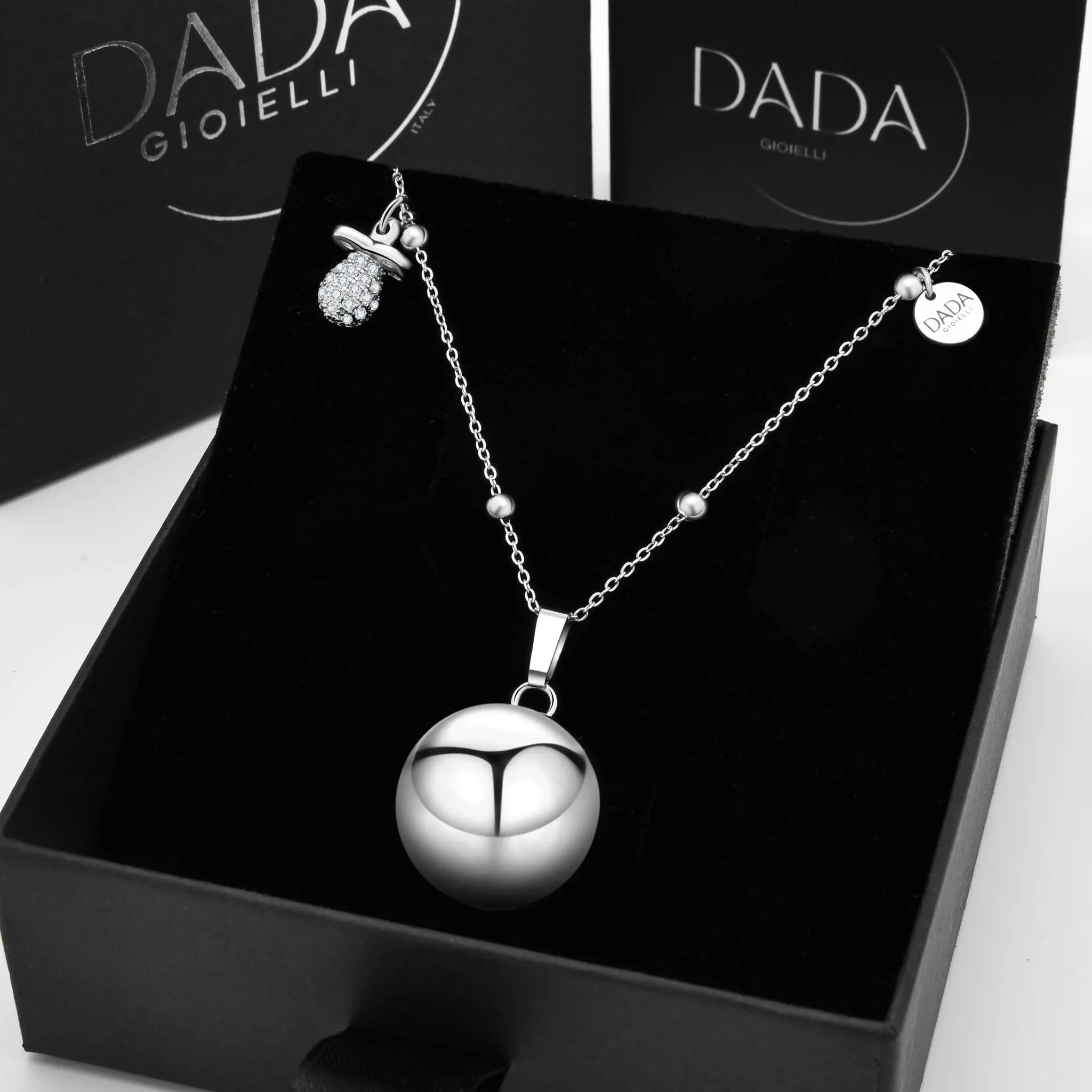 Dada Gioielli Collana Chiama Angeli Gravidanza Acciaio Anallergico 110 cm - Ciuccio - immagine 7
